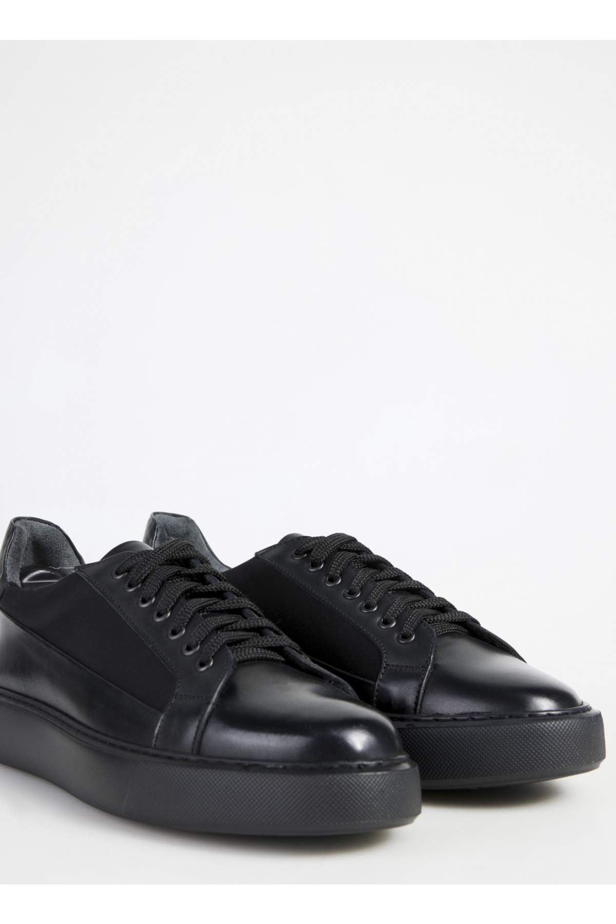 Siyah Erkek Deri - Kumaş Sneaker SEKA-DARREN - Görsel 6