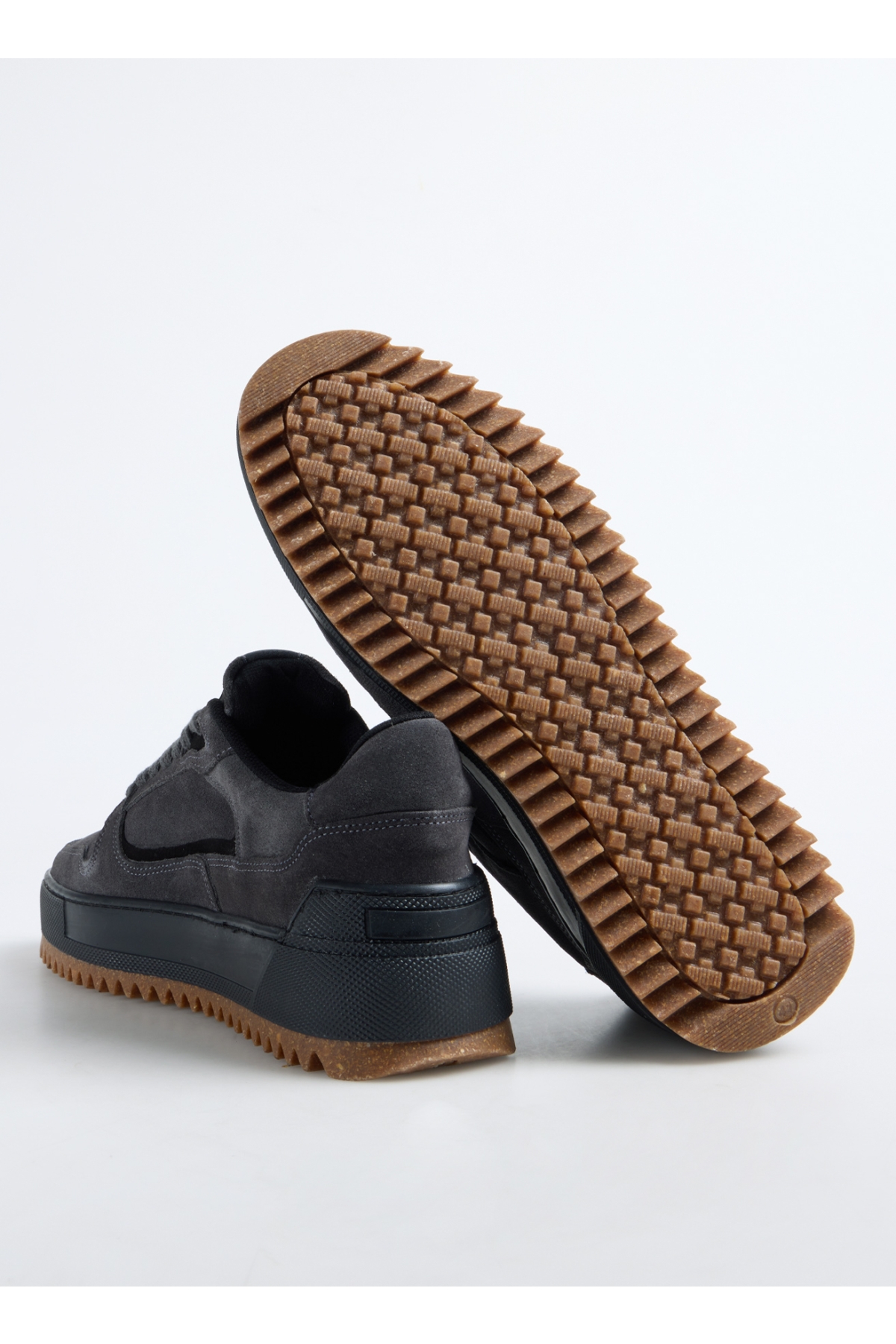 Antrasit Erkek Deri Sneaker CERIGNO - Görsel 3