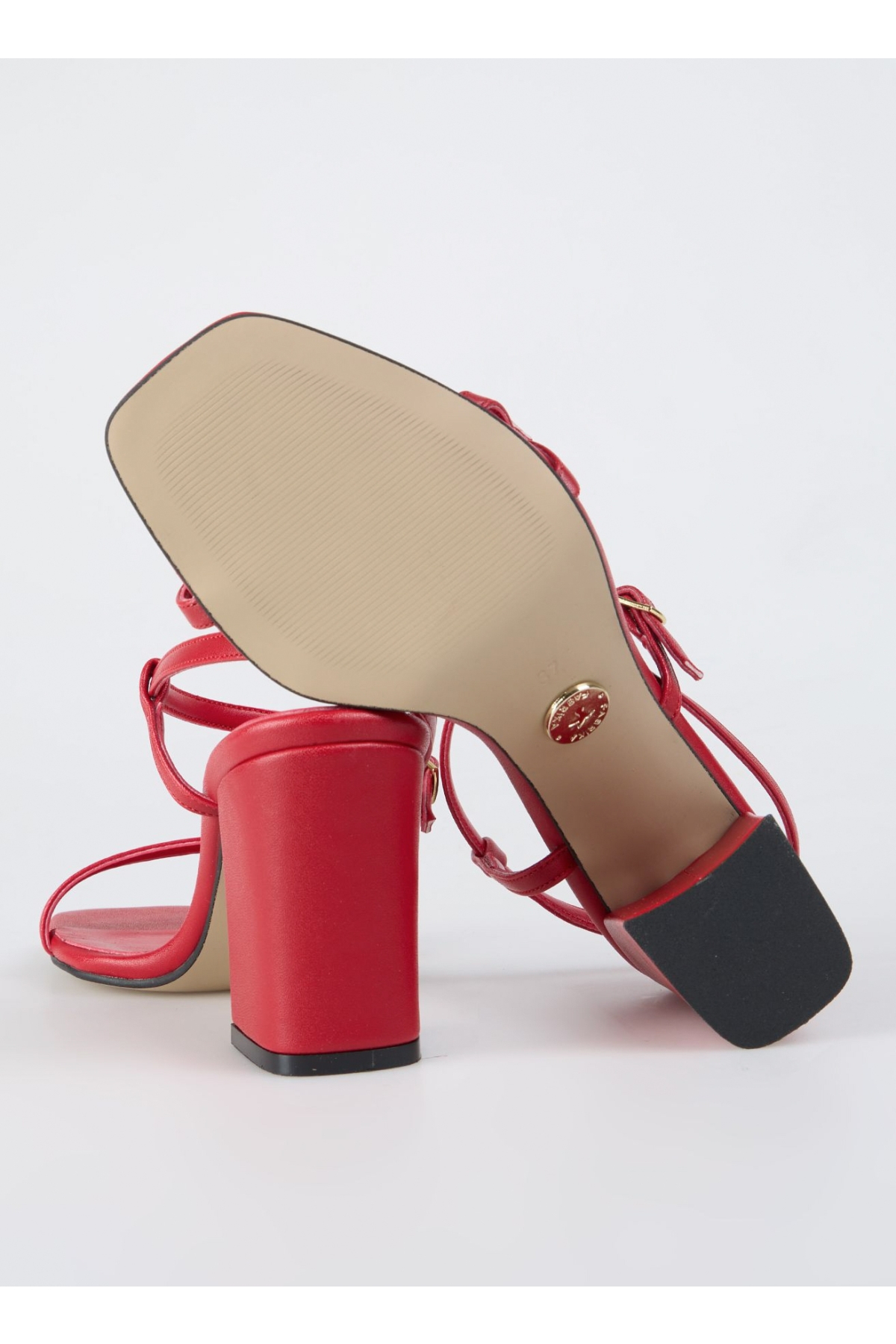 Kırmızı Kadın Topuklu Sandalet BILTHE - Görsel 4