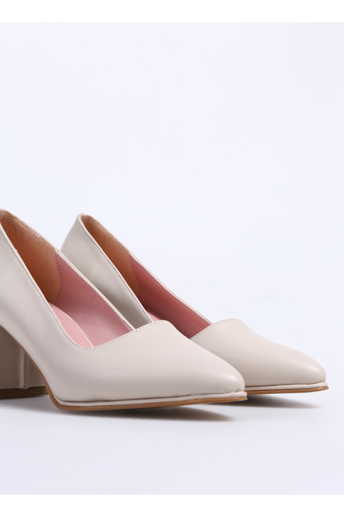 Ekru Kadın Topuklu Ayakkabı LILY - Görsel 6