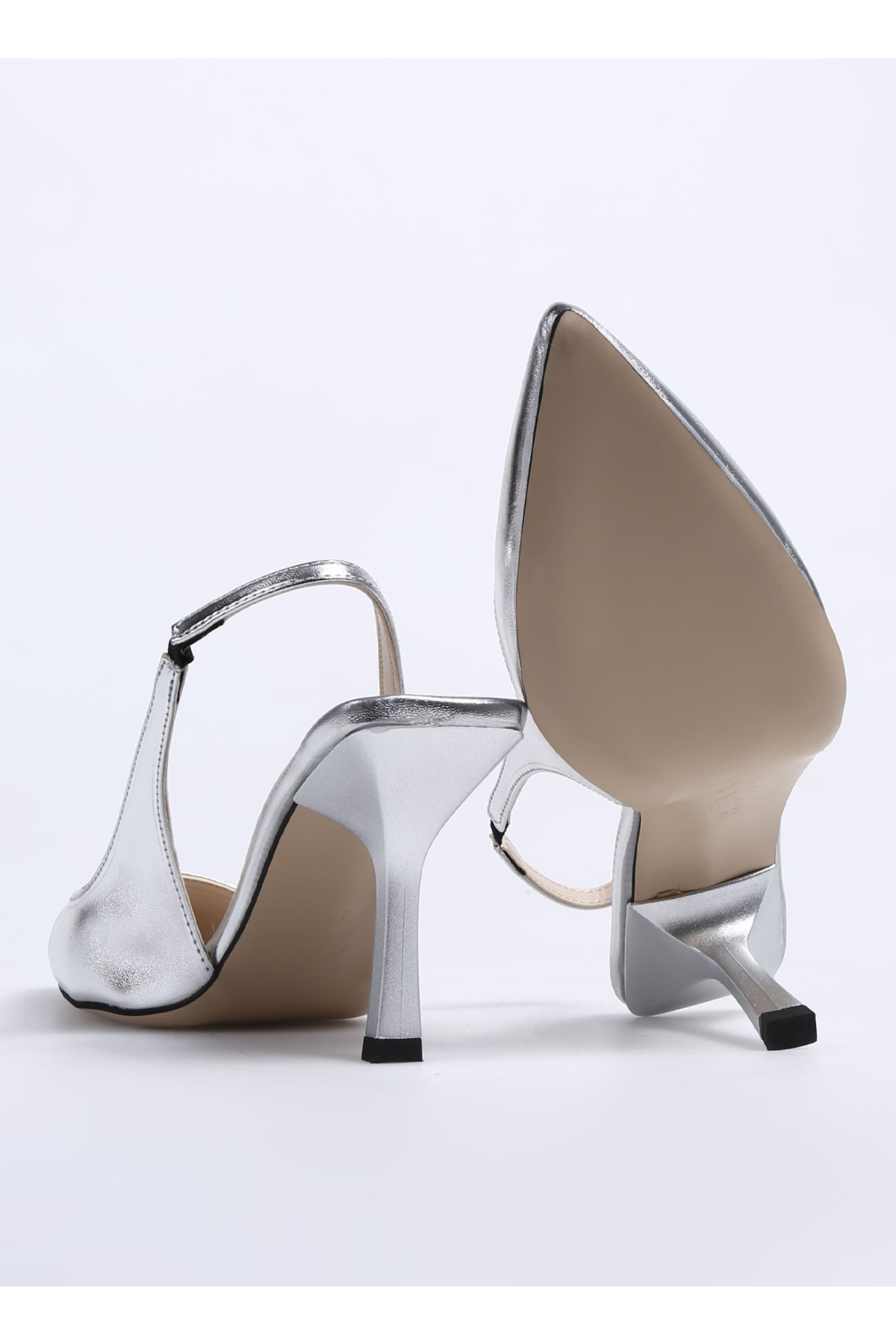 Gümüş Kadın Topuklu Ayakkabı LINOS - Görsel 6