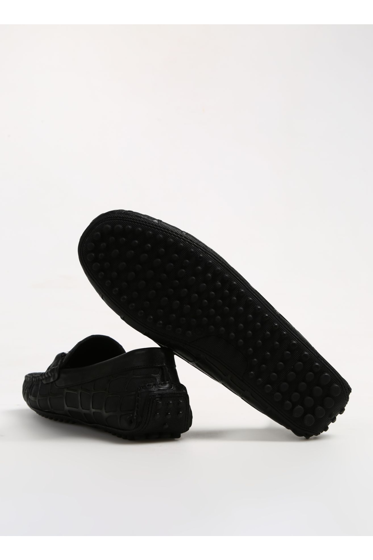 Deri Deri Siyah Erkek Günlük Ayakkabı KOMOMBO BASKI - Görsel 5