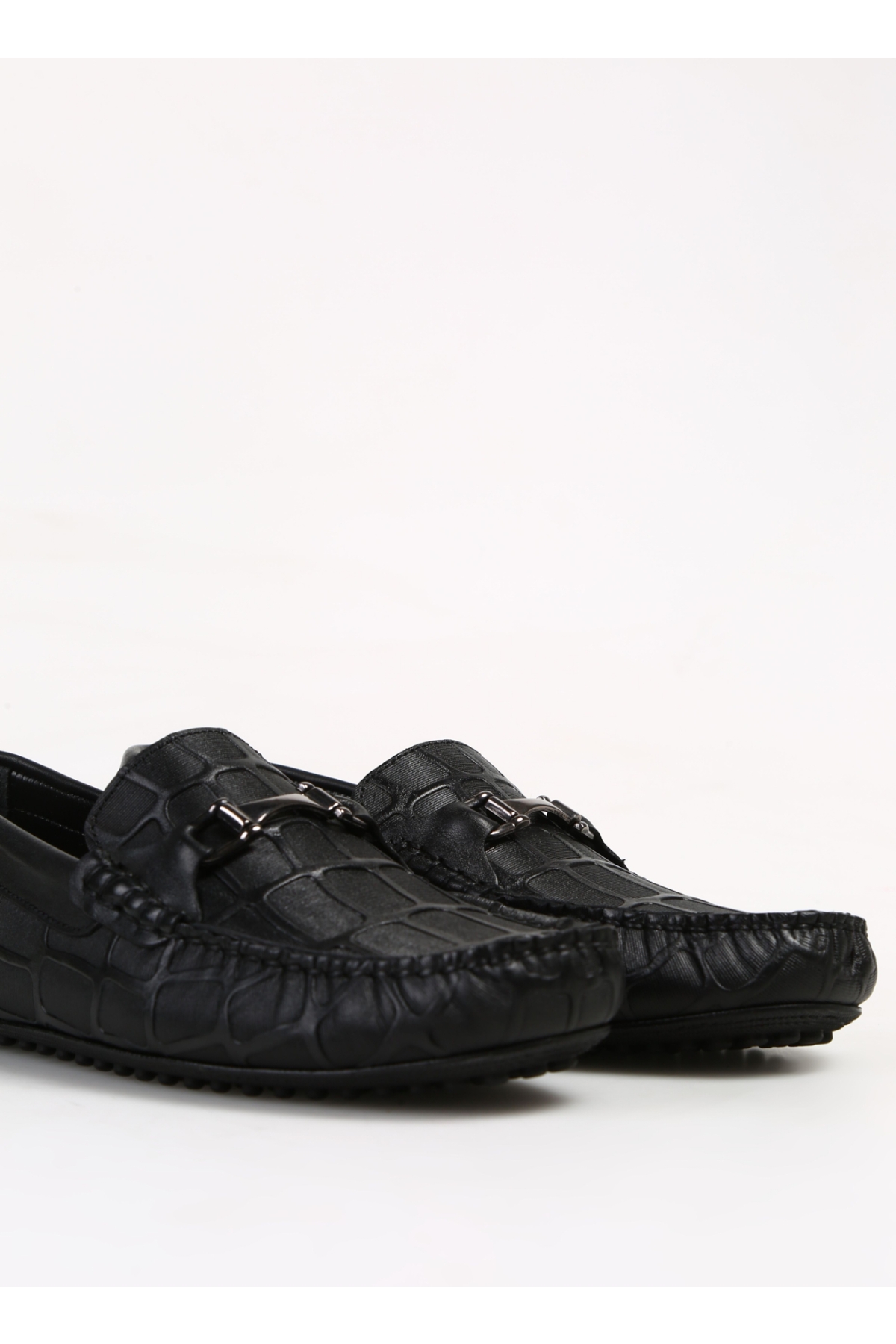 Deri Deri Siyah Erkek Günlük Ayakkabı KOMOMBO BASKI - Görsel 6