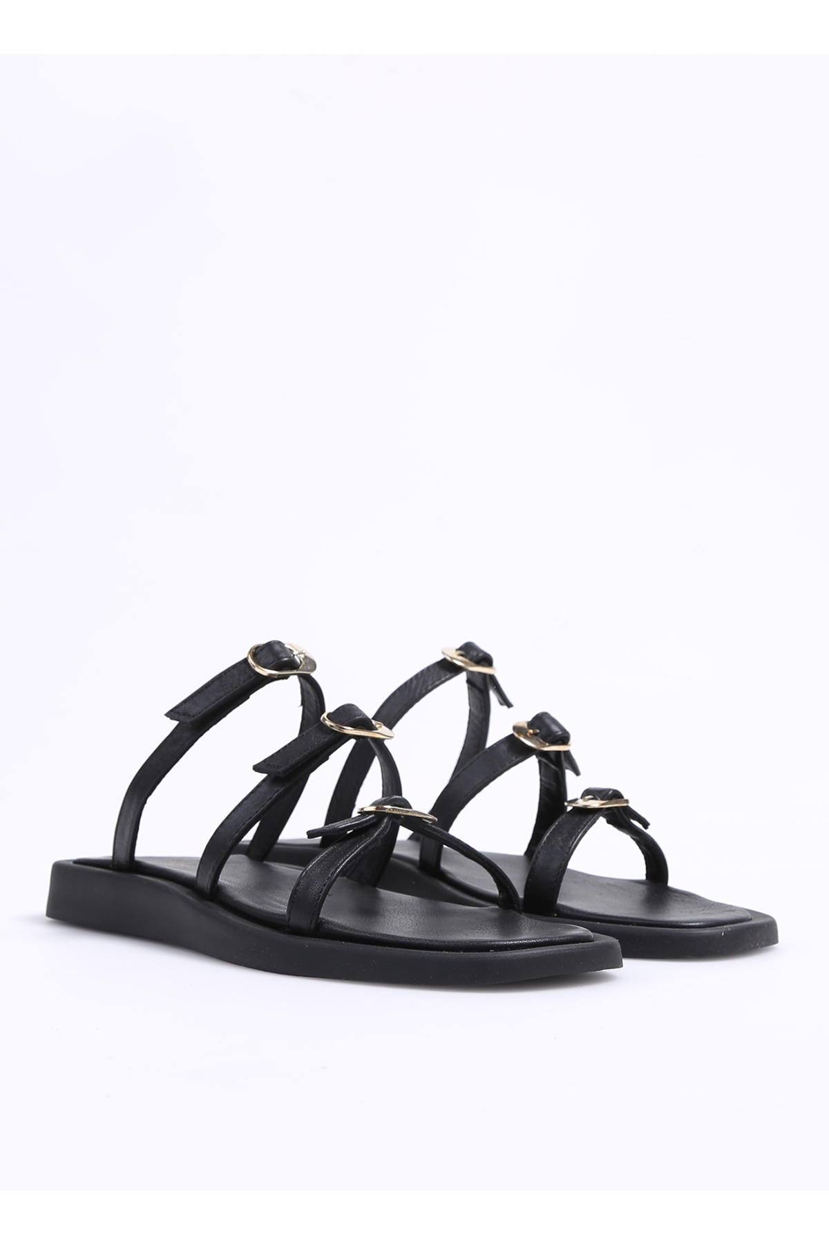 Fabrika Fabrika Siyah Kadın Deri Sandalet TAIRE Sandalet & Terlik | Flo Siyah - 3. görsel