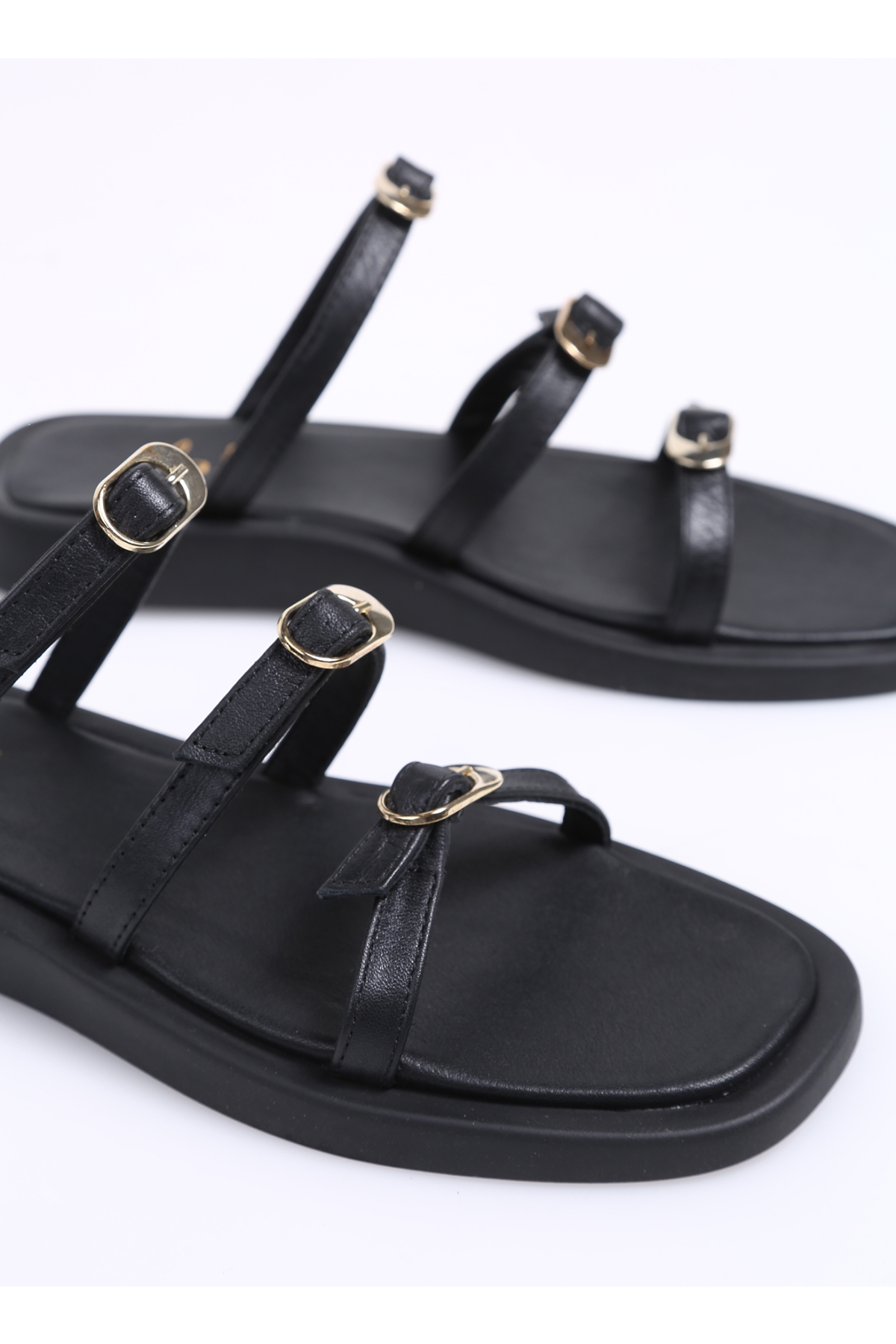 Fabrika Fabrika Siyah Kadın Deri Sandalet TAIRE Sandalet & Terlik | Flo Siyah - 6. görsel