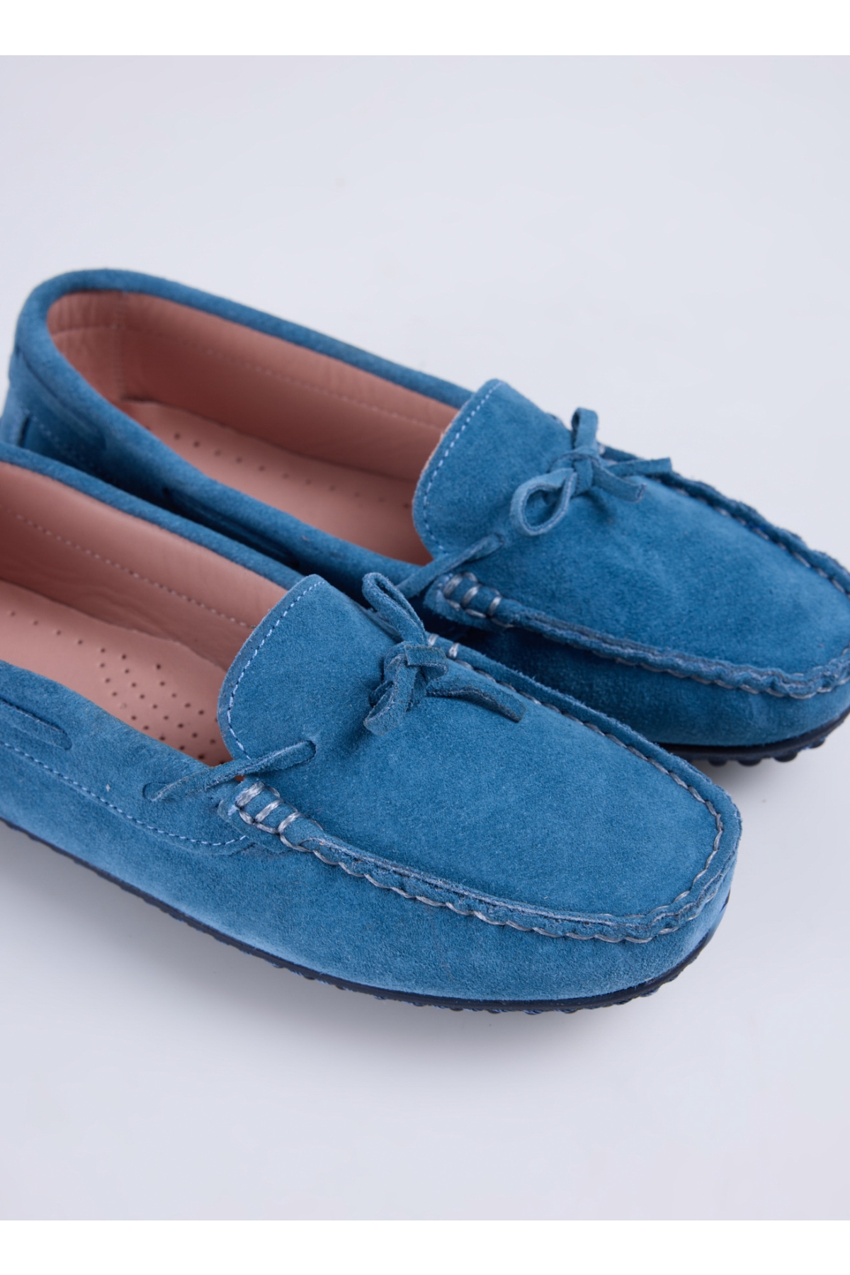 Deri Mavi Kadın Loafer D-RARON - Görsel 6