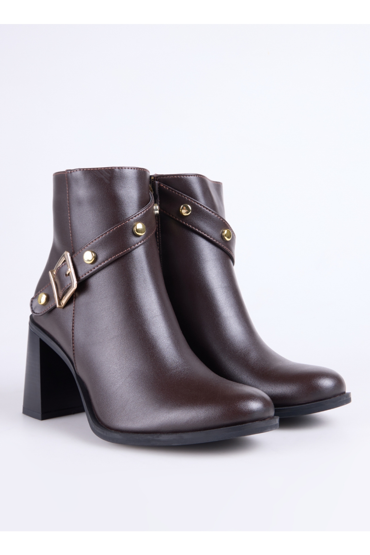 Kahve Kadın Topuklu Bot BLOCK-BLENID - Görsel 3