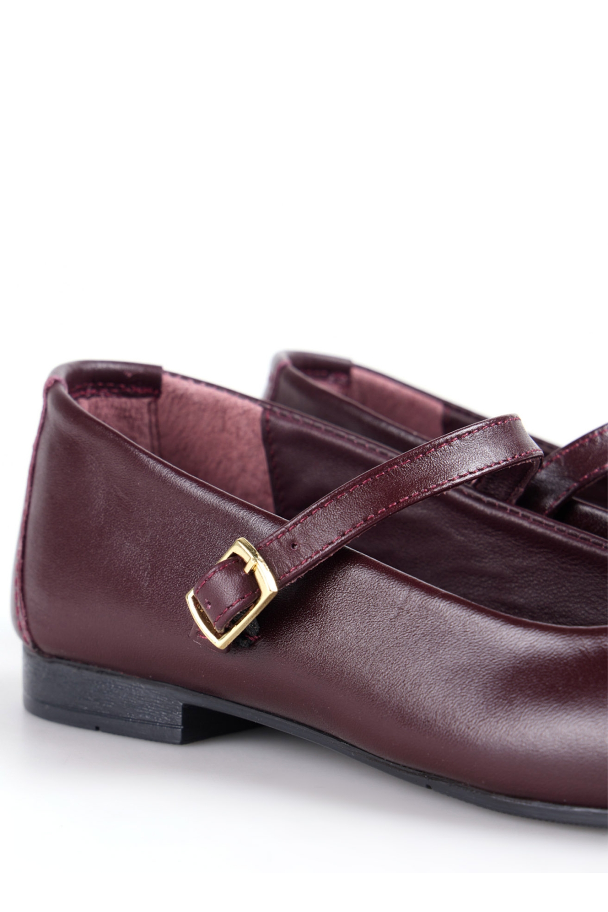 Deri Bordo Kadın Babet D-DERVILA - Görsel 4