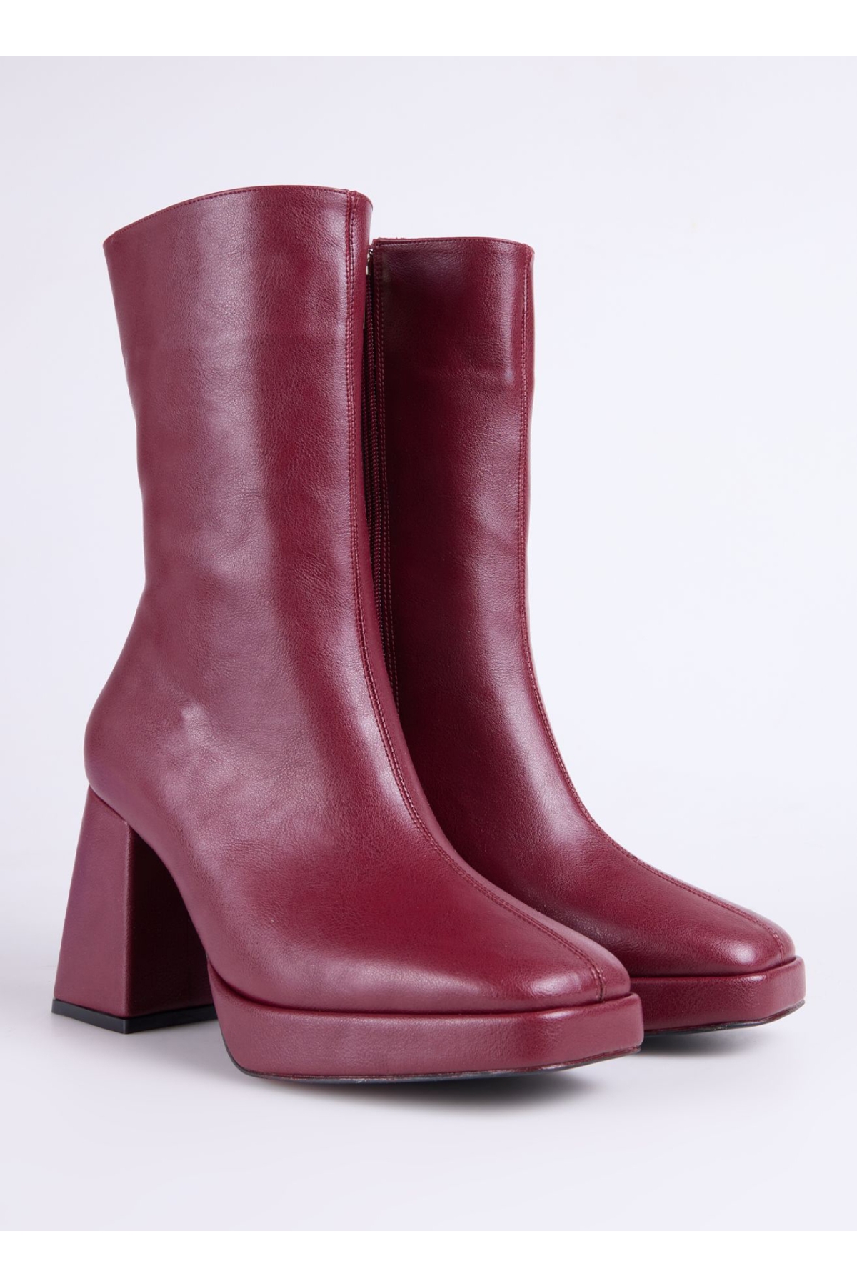 Bordo Kadın Topuklu Bot FADILA - Görsel 3