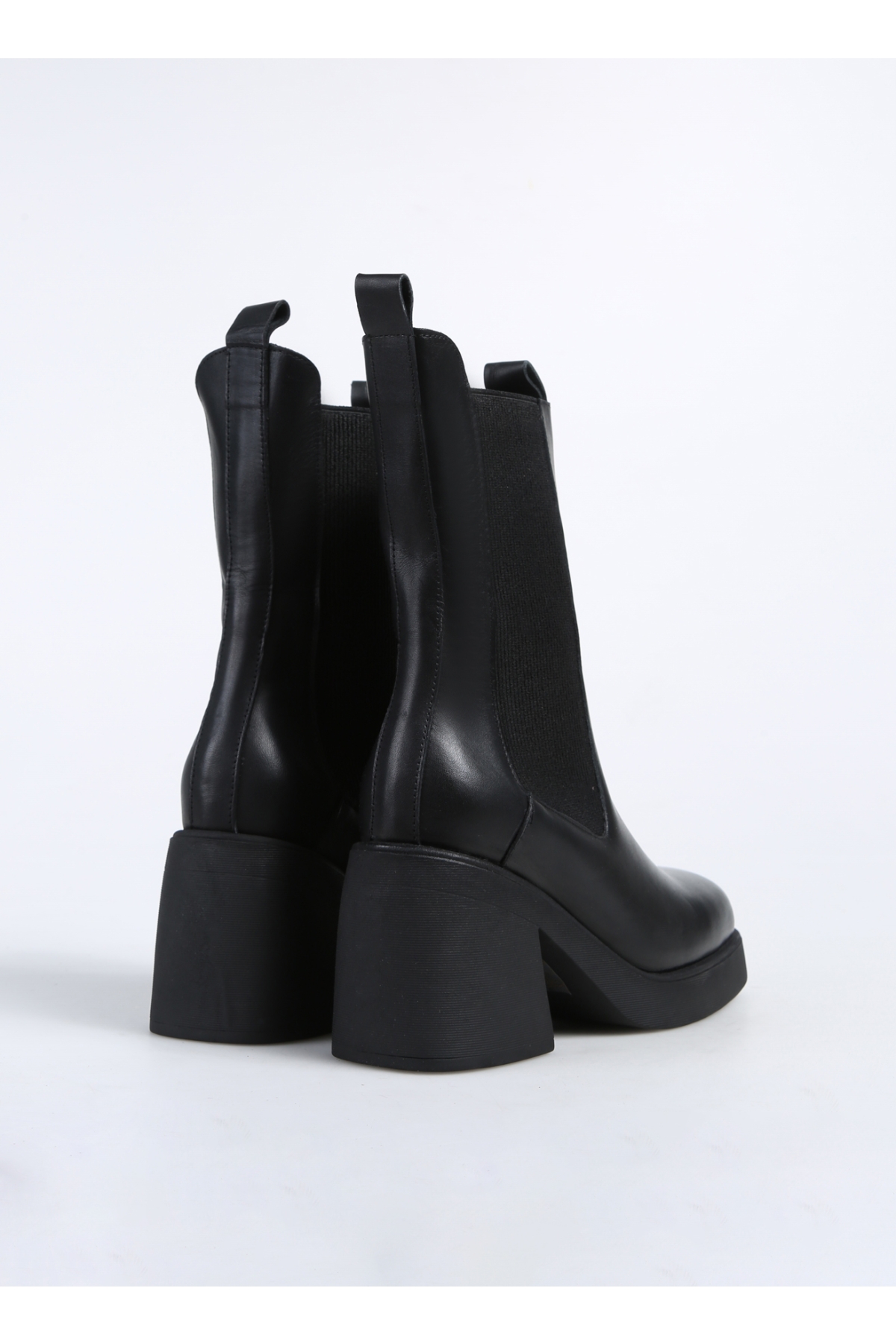 Siyah Kadın Deri Topuklu Bot D-ENISA - Görsel 4