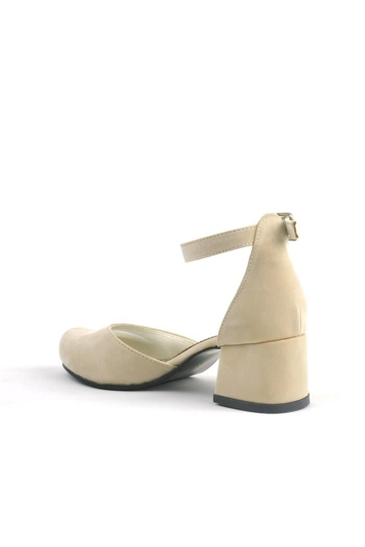 Merida Bej Süet Kalın Topuklu Kız Çocuk Topuklu Ayakkabı - Görsel 4