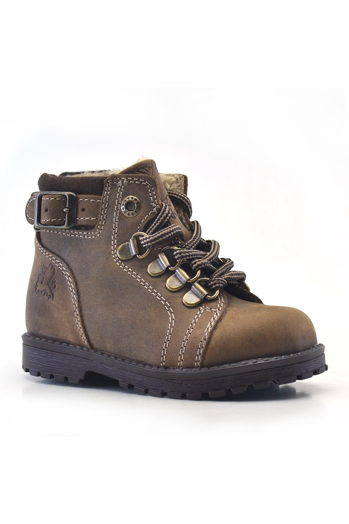 Griffon Hakiki Deri Kum Fermuarlı Kışlık Çocuk Bot - Görsel 2