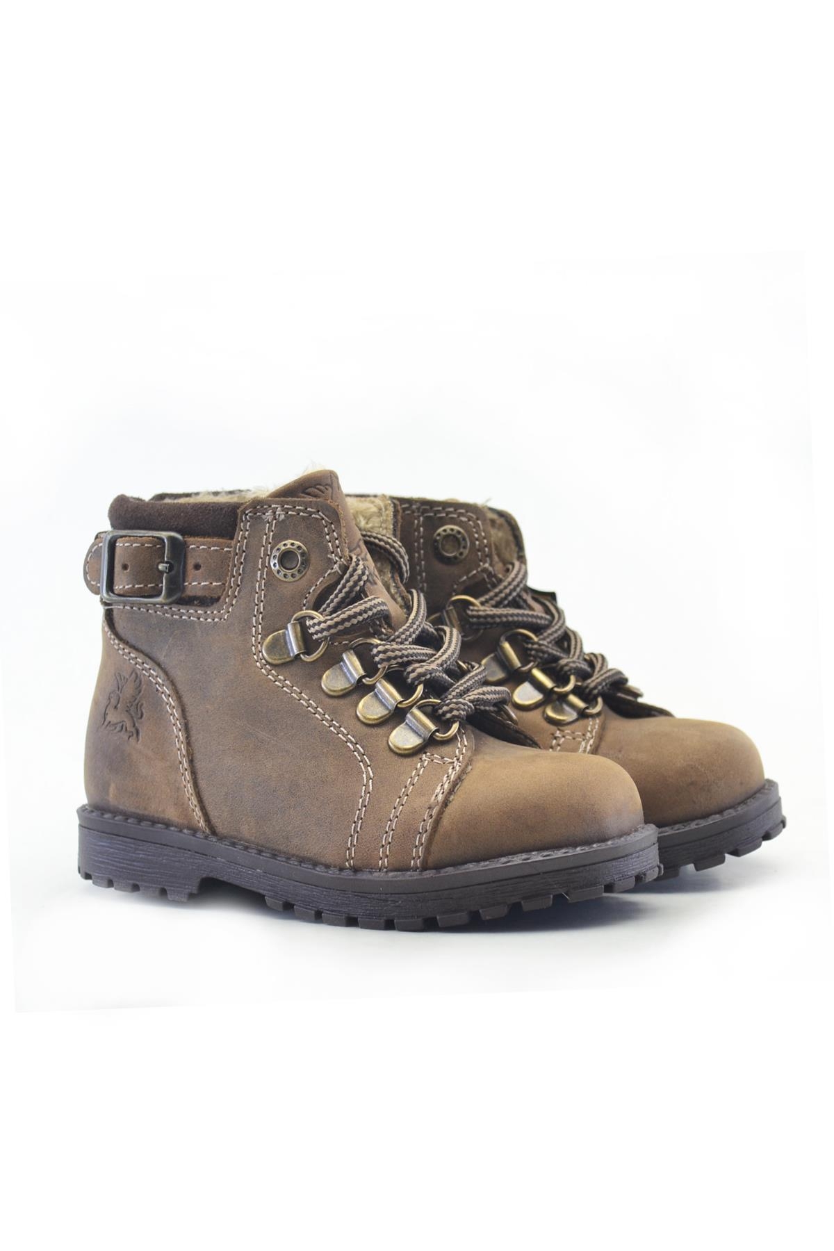 Griffon Hakiki Deri Kum Fermuarlı Kışlık Çocuk Bot - Görsel 4