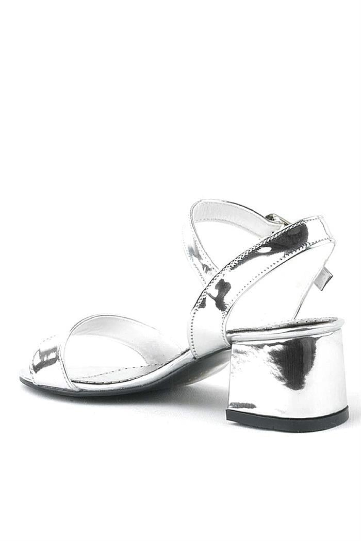 Pony Gümüş Aynalı Kalın Topuklu Kız Çocuk Abiye Ayakkabı - Görsel 5