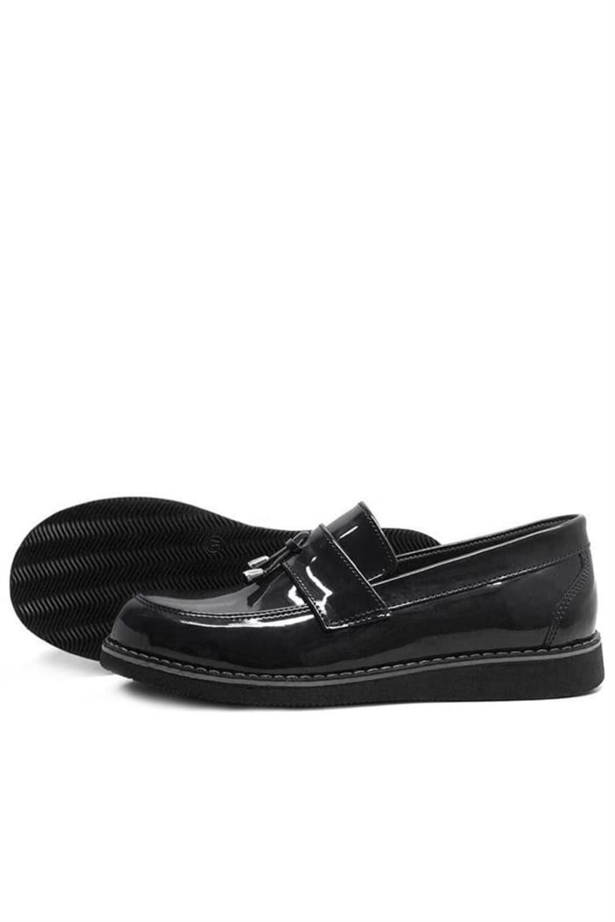 Siyah Rugan Loafer Çocuk Okul Ayakkabı - Görsel 6