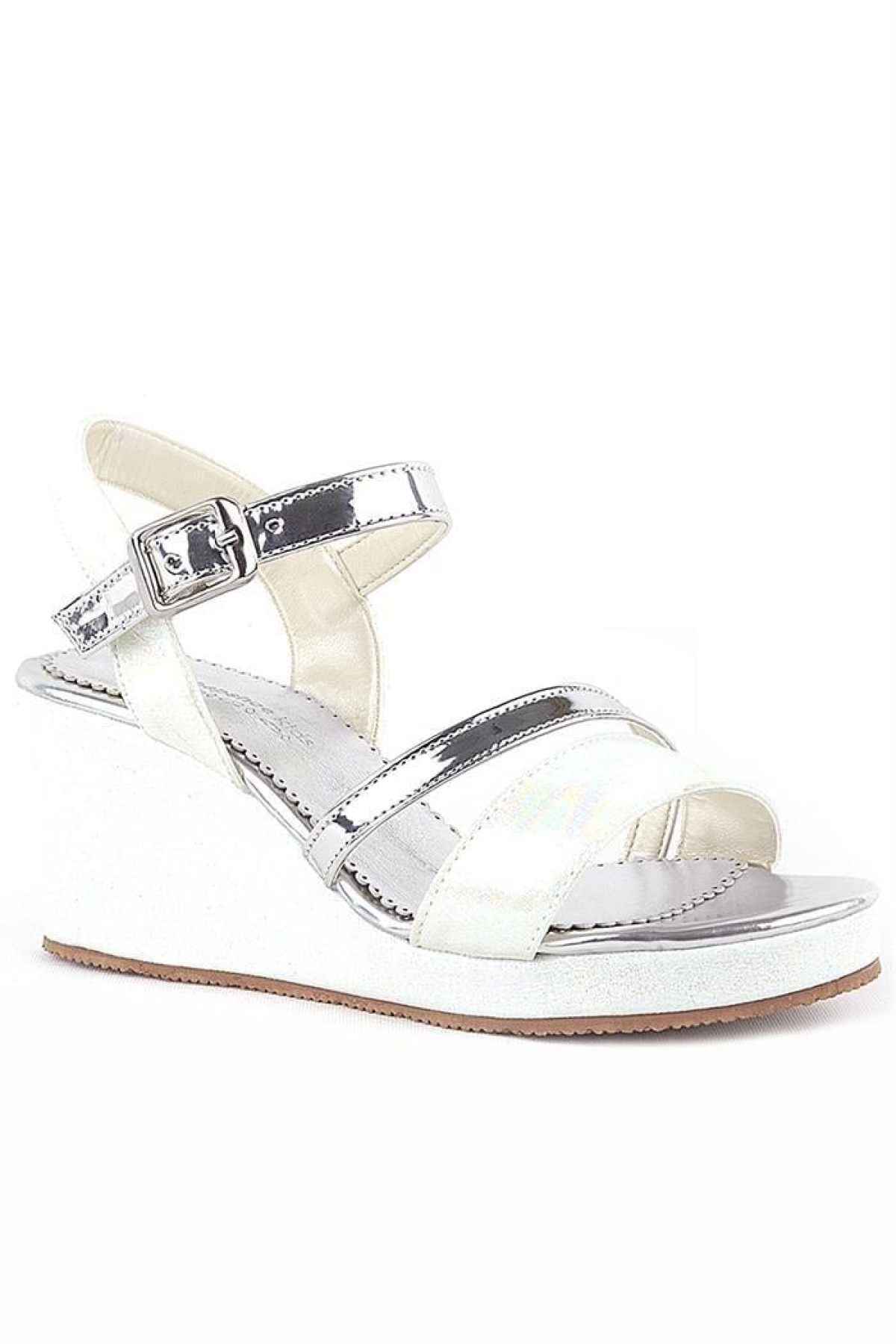 Aurora Ekru Kız Çocuk Dolgu Topuklu Ayakkabı - Görsel 2
