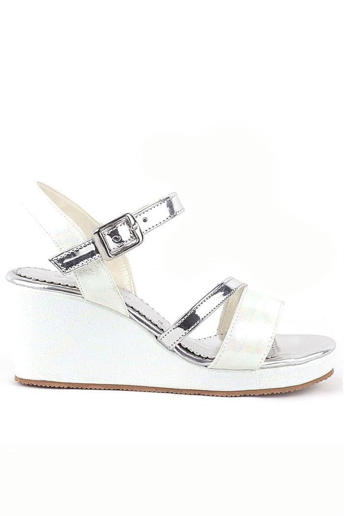 Aurora Ekru Kız Çocuk Dolgu Topuklu Ayakkabı - Görsel 3