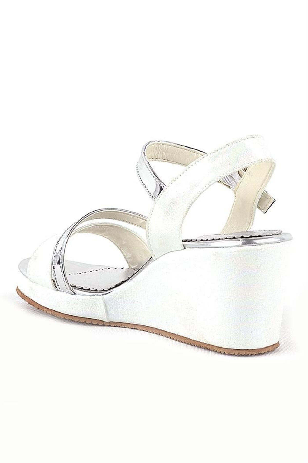Aurora Ekru Kız Çocuk Dolgu Topuklu Ayakkabı - Görsel 4