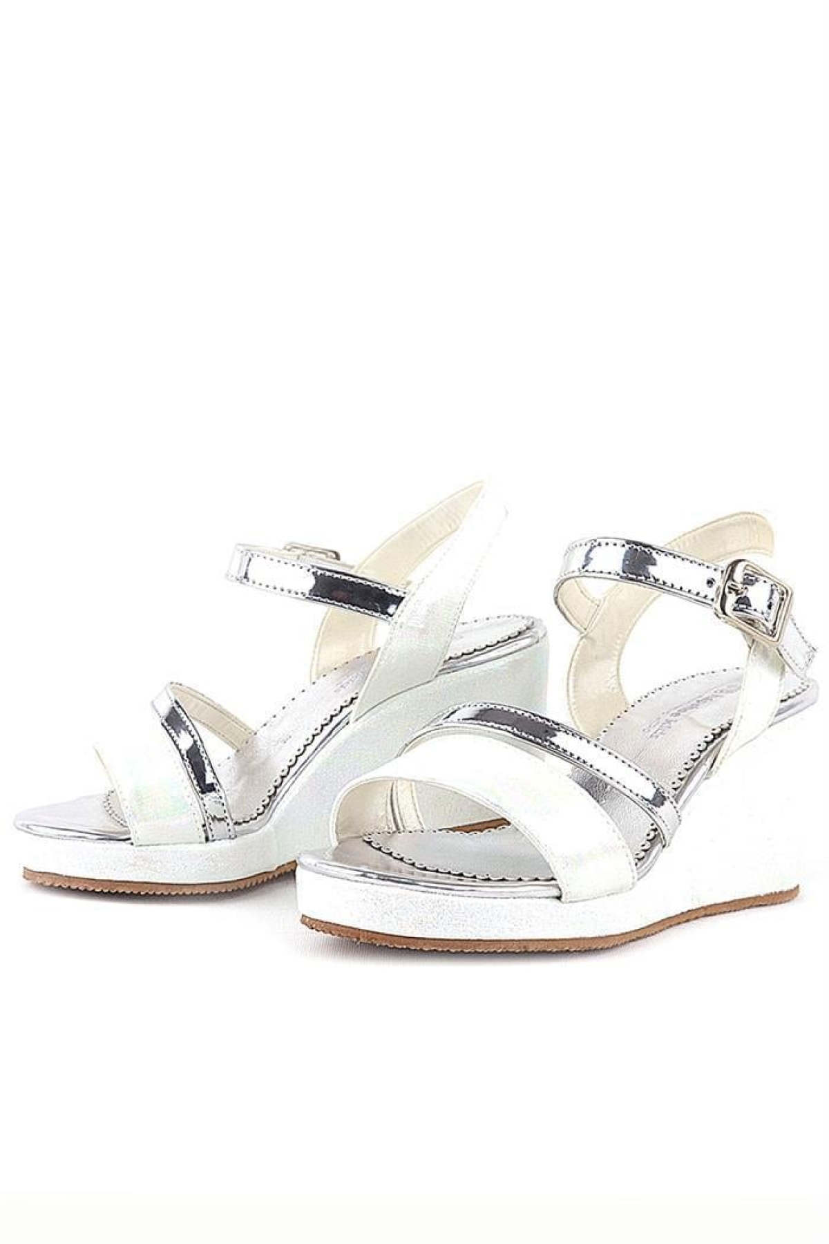 Aurora Ekru Kız Çocuk Dolgu Topuklu Ayakkabı - Görsel 5