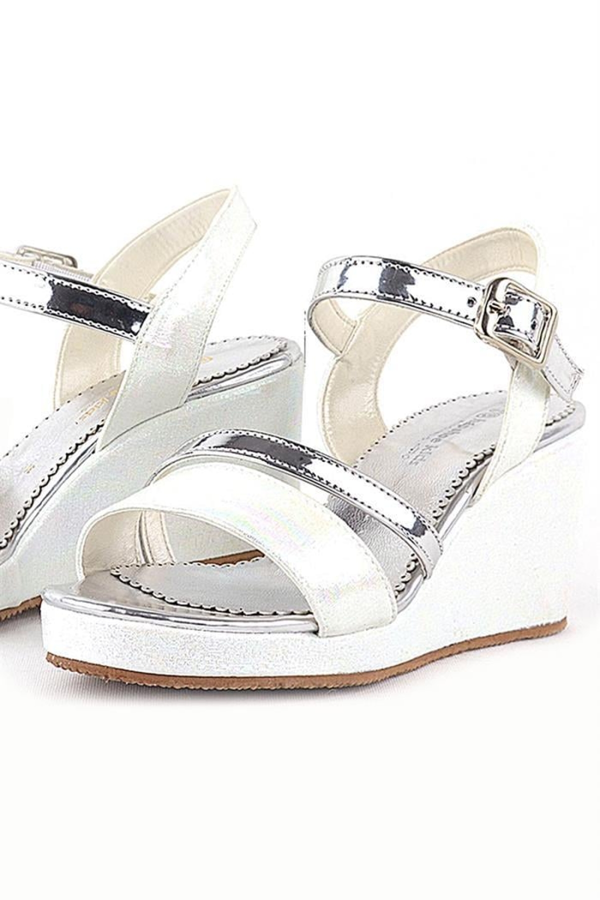 Aurora Ekru Kız Çocuk Dolgu Topuklu Ayakkabı - Görsel 6