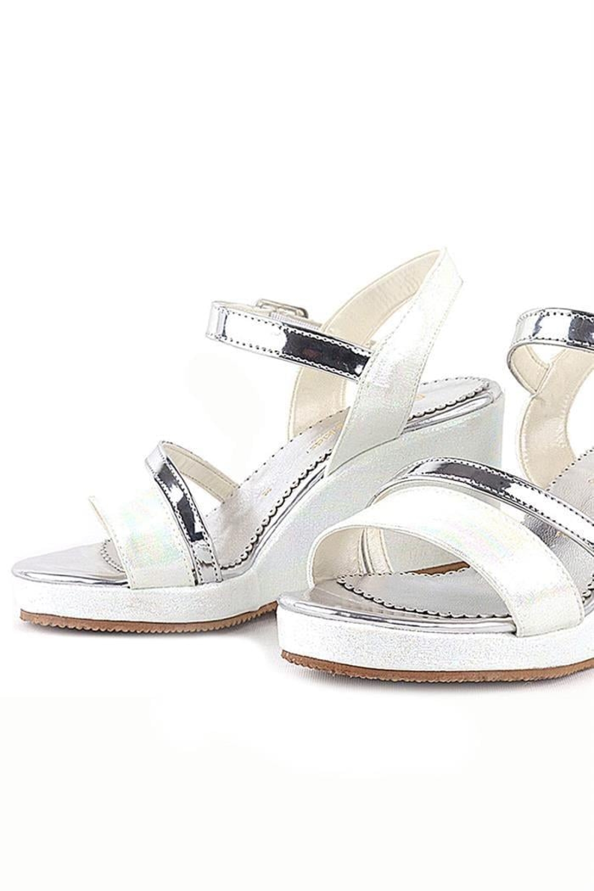 Aurora Ekru Kız Çocuk Dolgu Topuklu Ayakkabı - Görsel 13