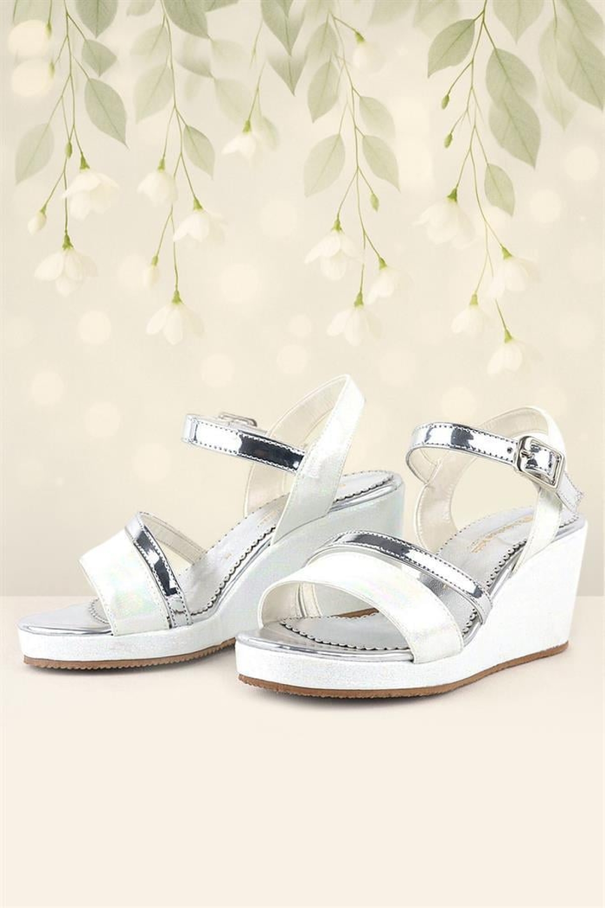 Aurora Ekru Kız Çocuk Dolgu Topuklu Ayakkabı - Görsel 14
