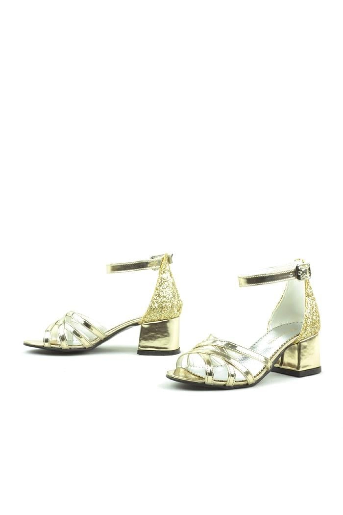 Belle Gold Kalın Topuklu Kız Çocuk Abiye Ayakkabı - Görsel 6