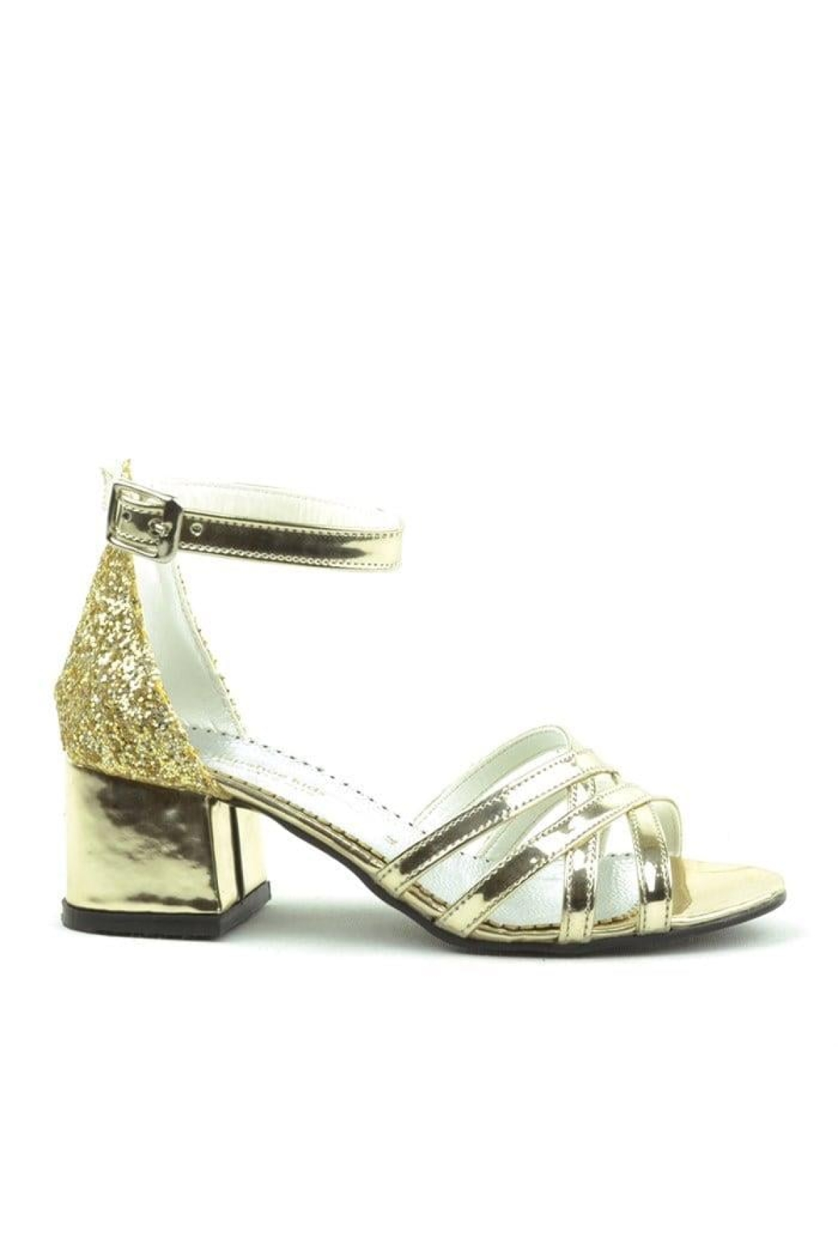 Belle Gold Kalın Topuklu Kız Çocuk Abiye Ayakkabı - Görsel 9