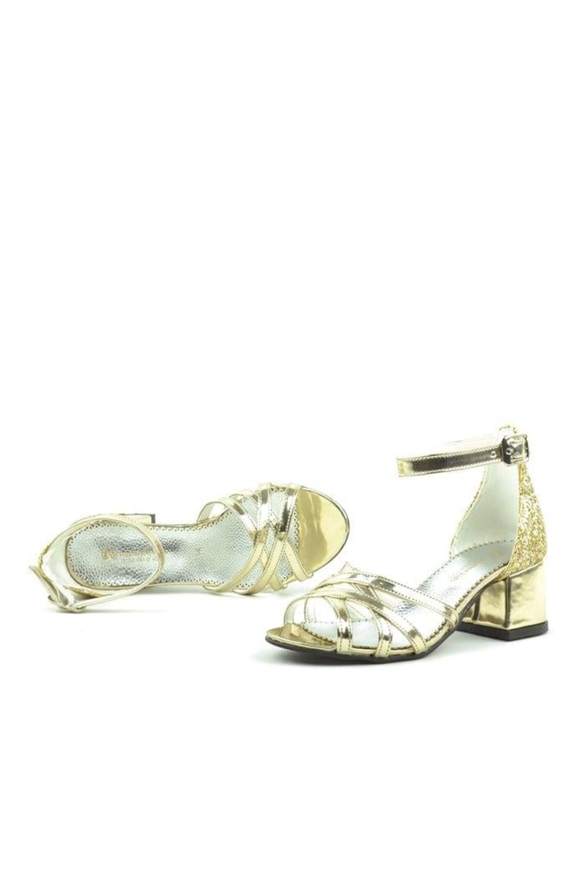 Belle Gold Kalın Topuklu Kız Çocuk Abiye Ayakkabı - Görsel 13