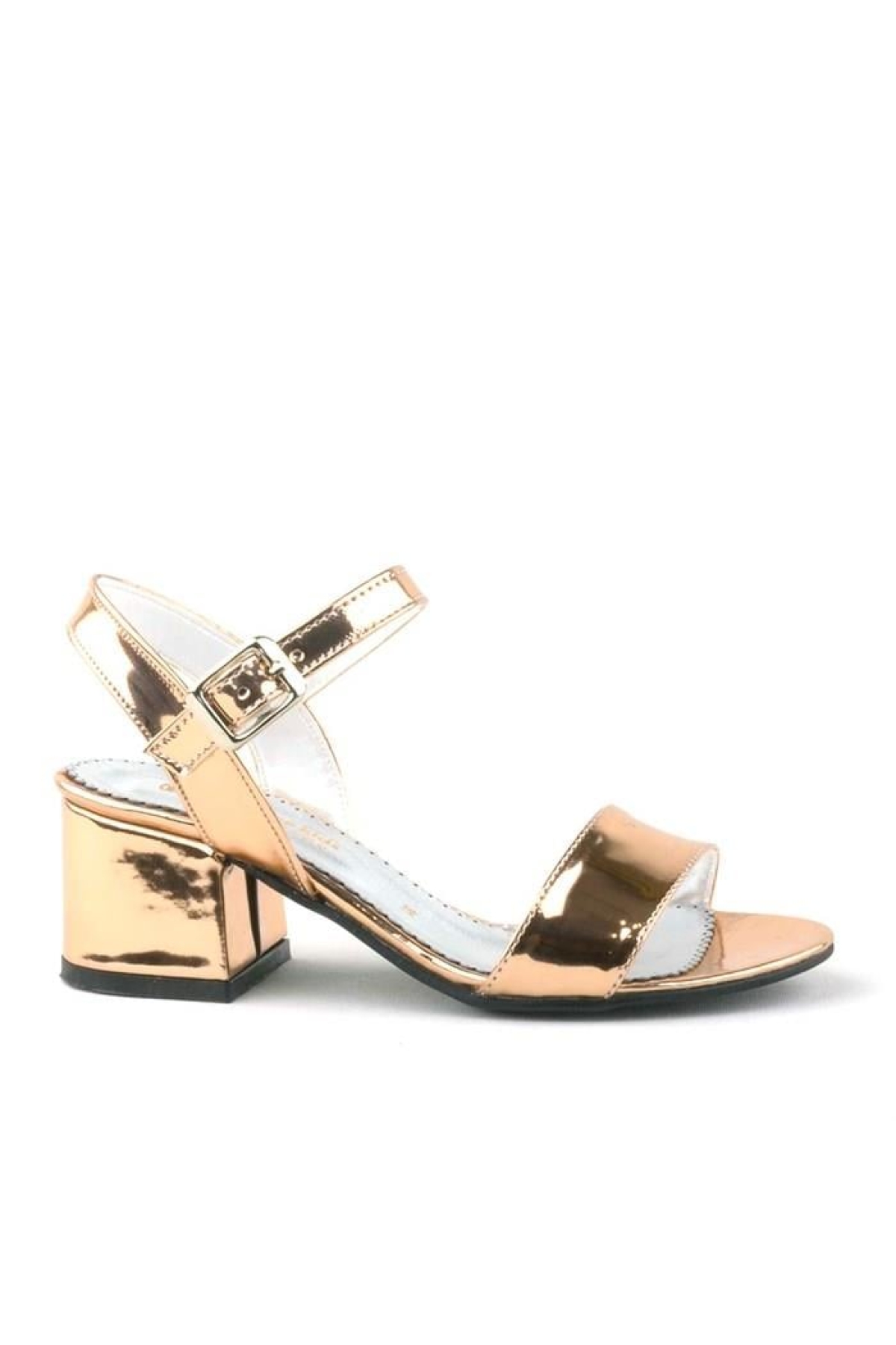 Pony Bakır Aynalı Kalın Topuklu Kız Çocuk Abiye Ayakkabı - Görsel 3