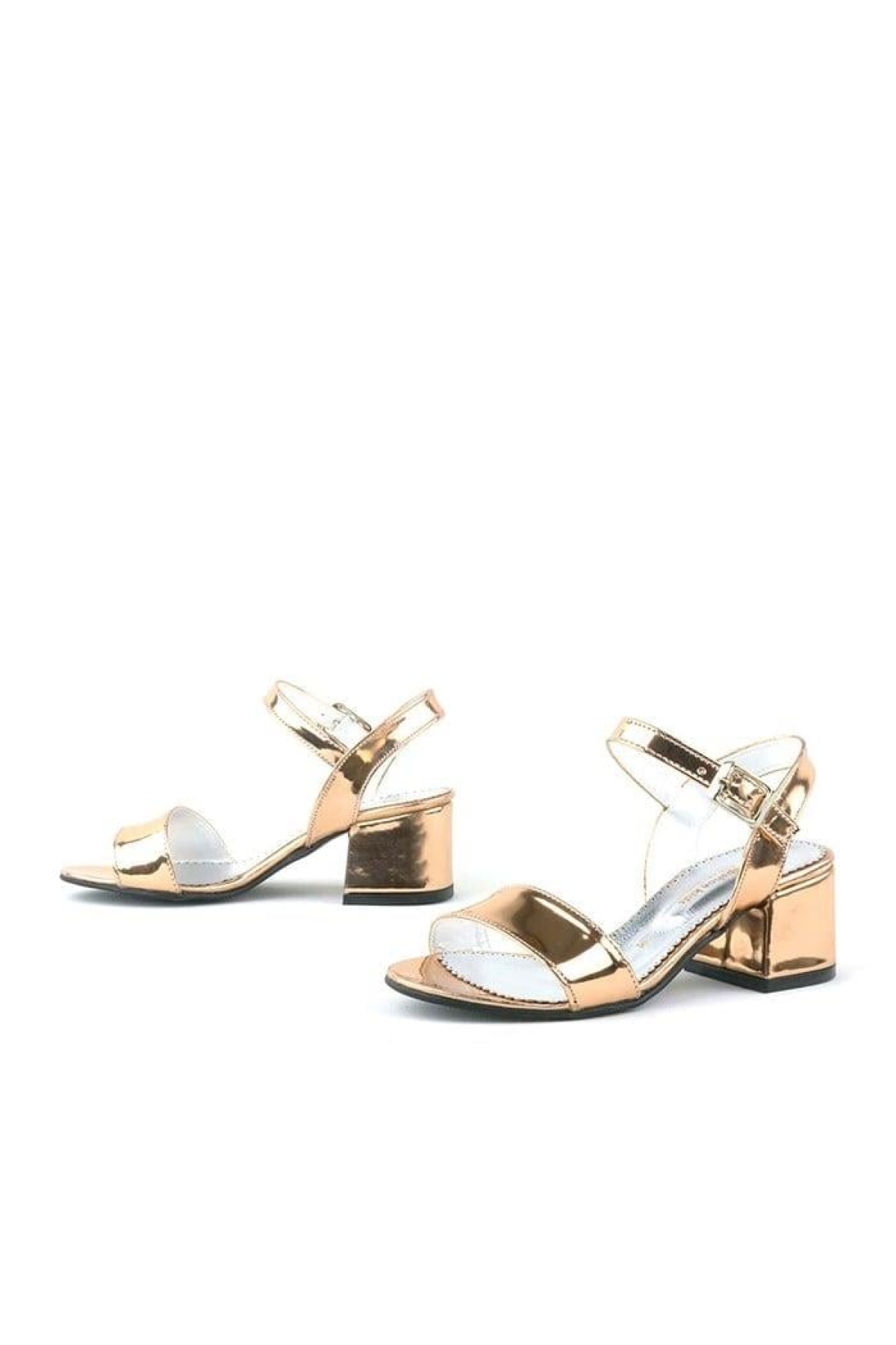 Pony Bakır Aynalı Kalın Topuklu Kız Çocuk Abiye Ayakkabı - Görsel 12