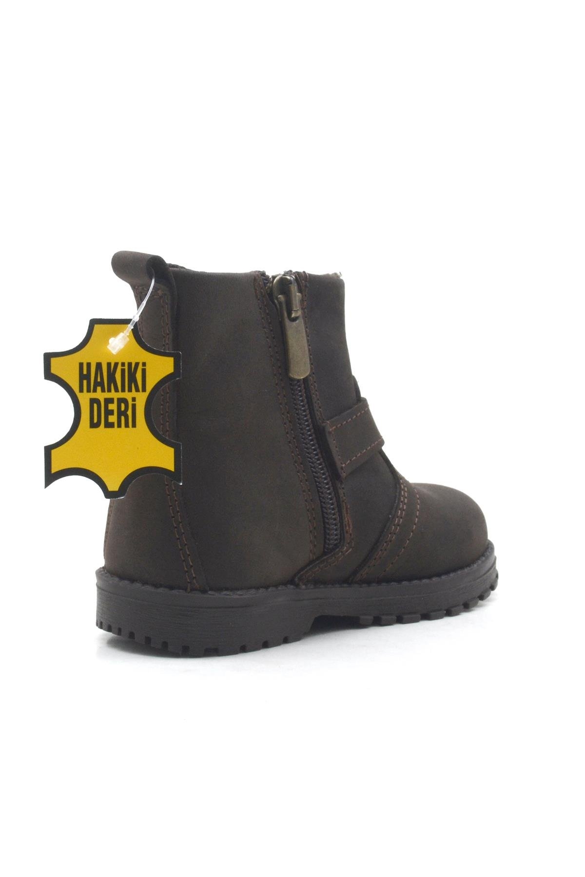 Chiron Hakiki Deri Fermuarlı Kışlık Çocuk Botu - Görsel 4