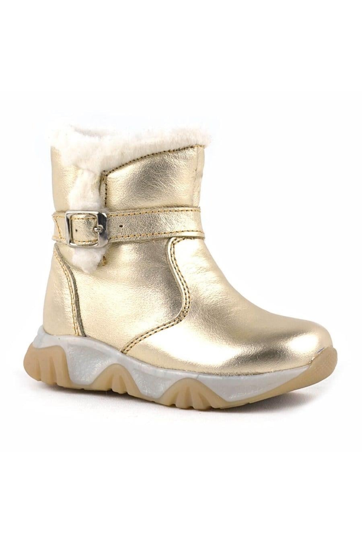 Deriden Parlak Altın Rengi Bebek ve Çocuk Bot - Görsel 3