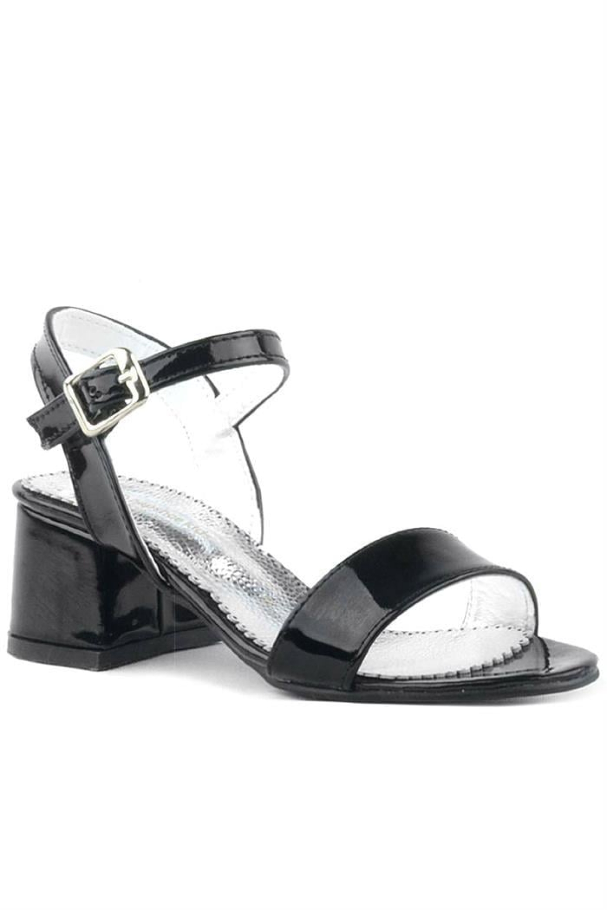 Pony Siyah Rugan Kalın Topuklu Kız Çocuk Abiye Ayakkabı - Görsel 2