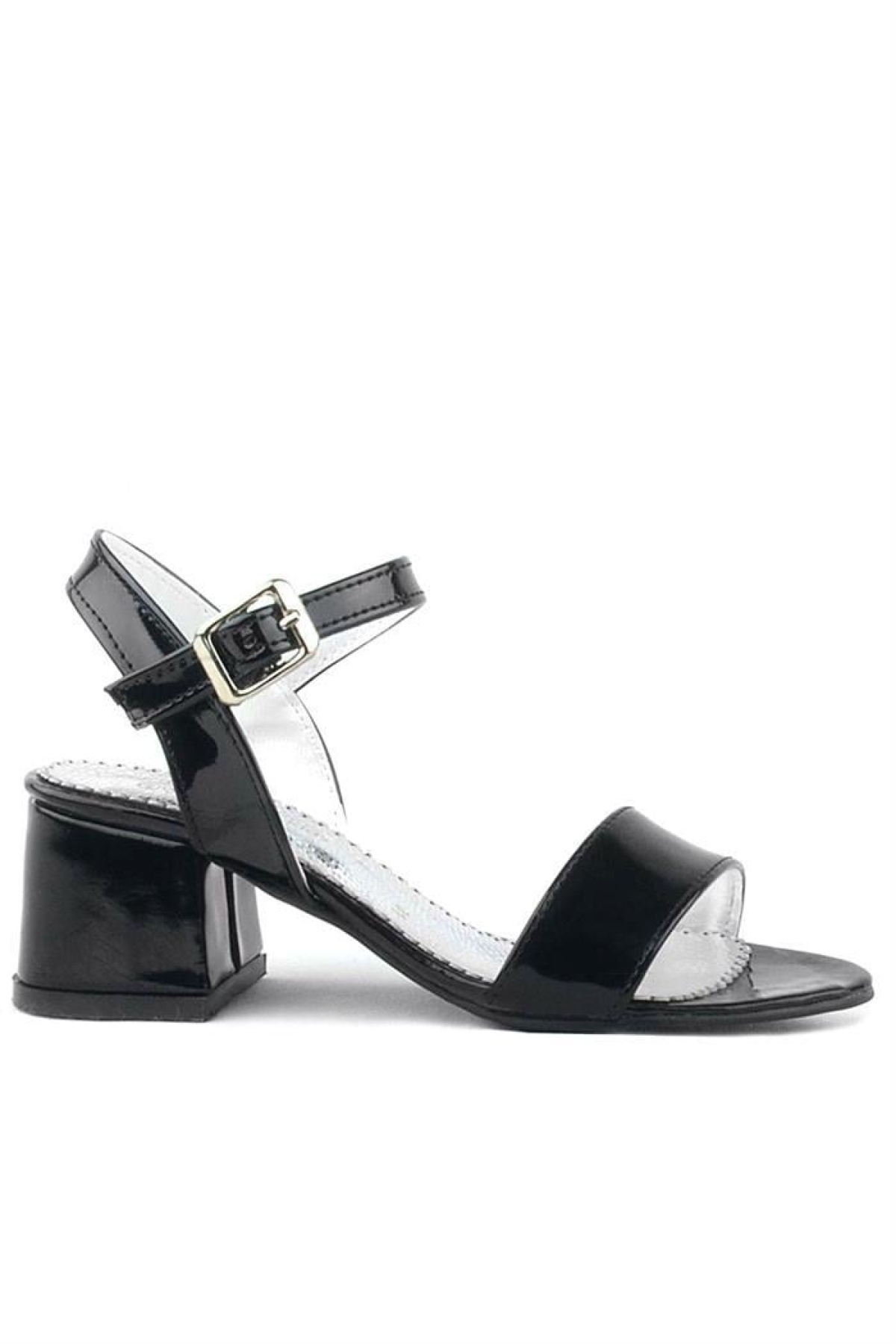 Pony Siyah Rugan Kalın Topuklu Kız Çocuk Abiye Ayakkabı - Görsel 4