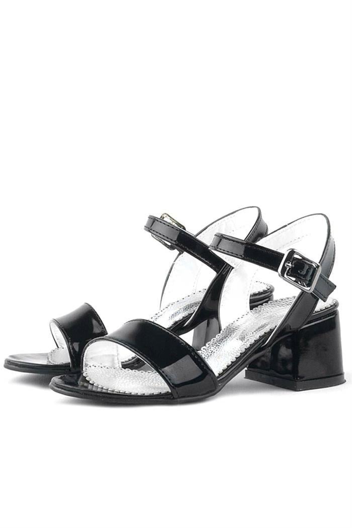 Pony Siyah Rugan Kalın Topuklu Kız Çocuk Abiye Ayakkabı - Görsel 6