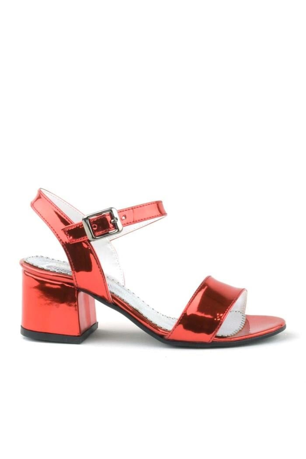 Pony Kırmızı Aynalı Kalın Topuklu Kız Çocuk Abiye Ayakkabı - Görsel 4