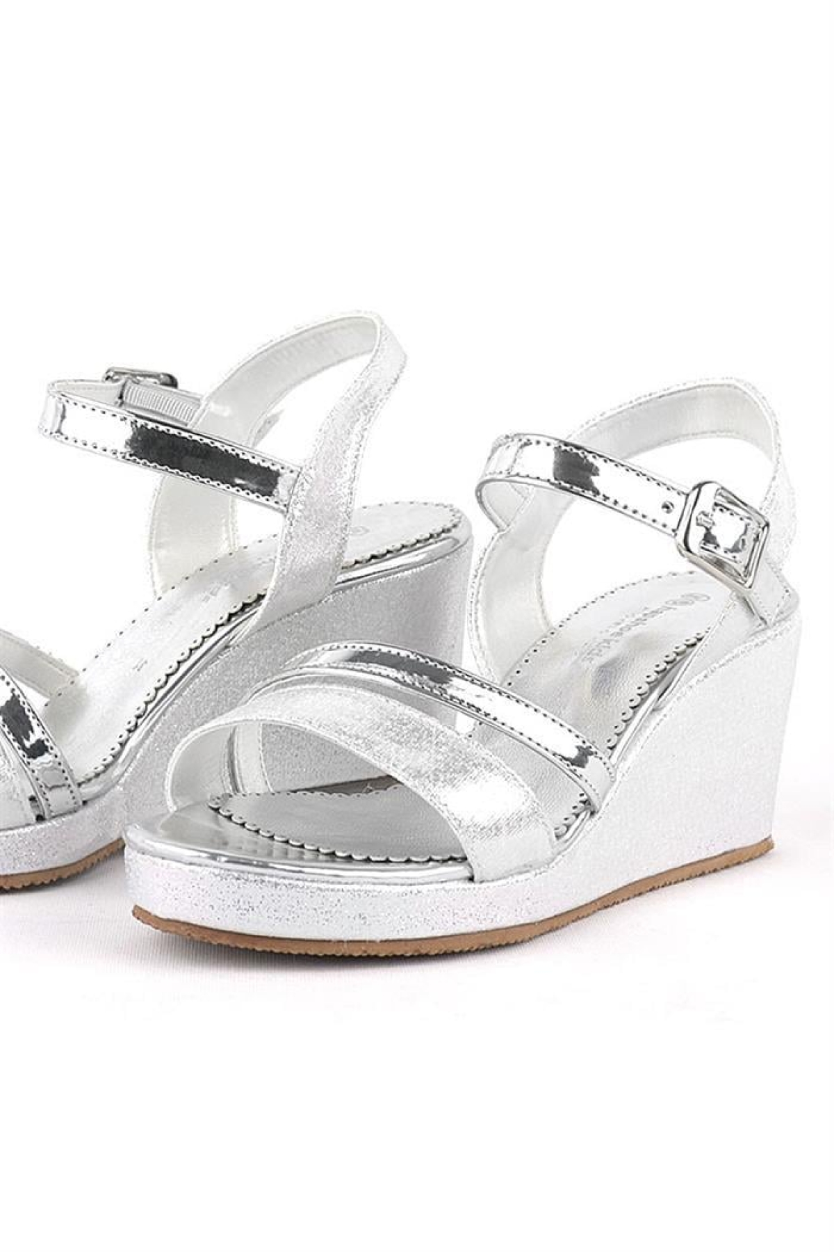 Aurora Gümüş Kız Çocuk Dolgu Topuklu Ayakkabı - Görsel 5