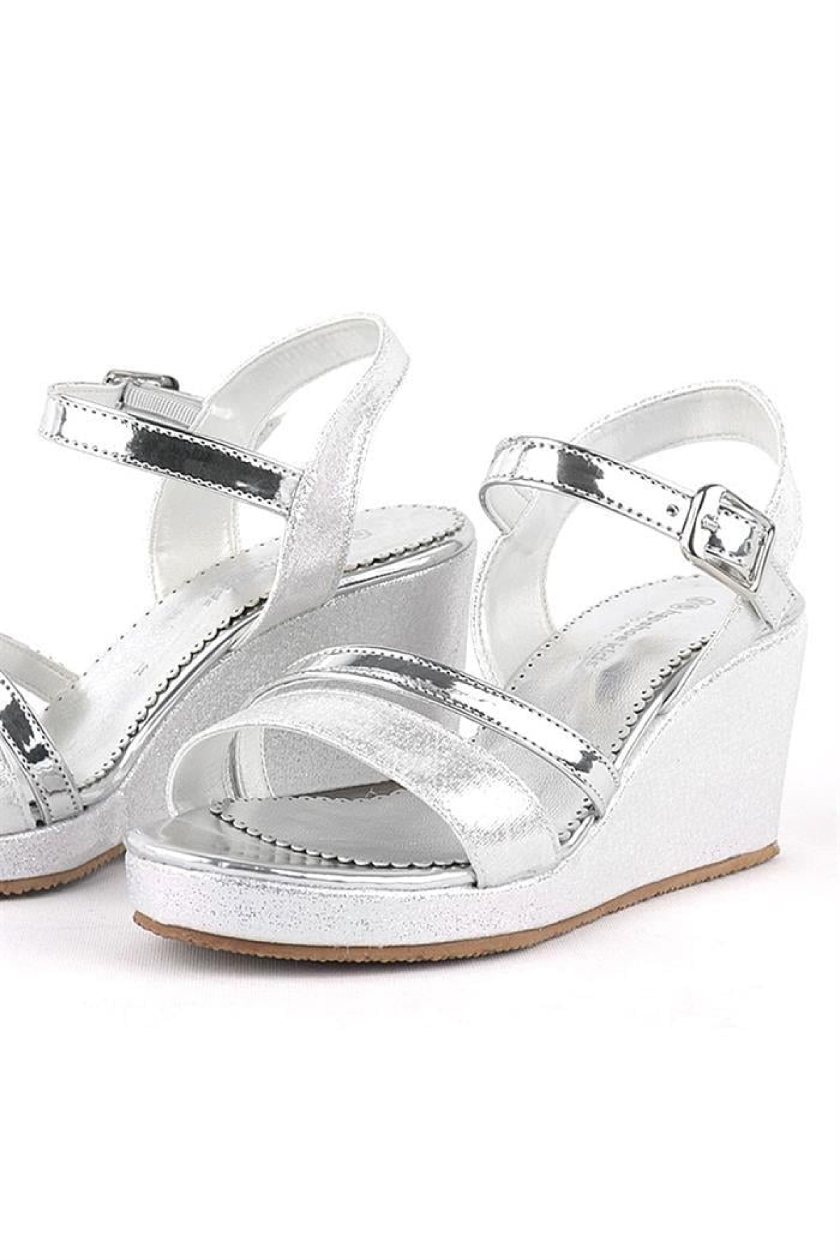 Aurora Gümüş Kız Çocuk Dolgu Topuklu Ayakkabı - Görsel 10