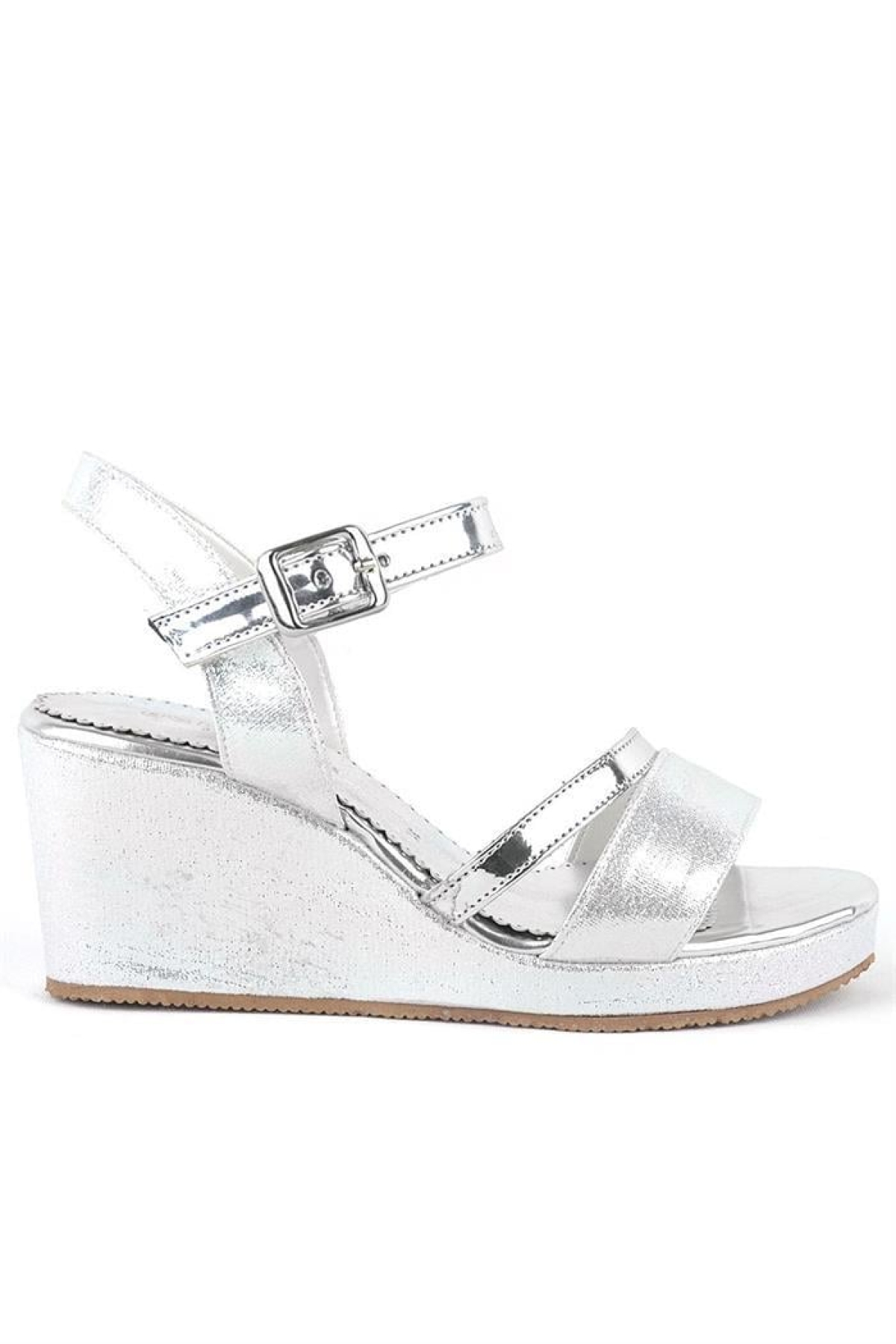 Aurora Gümüş Kız Çocuk Dolgu Topuklu Ayakkabı - Görsel 12
