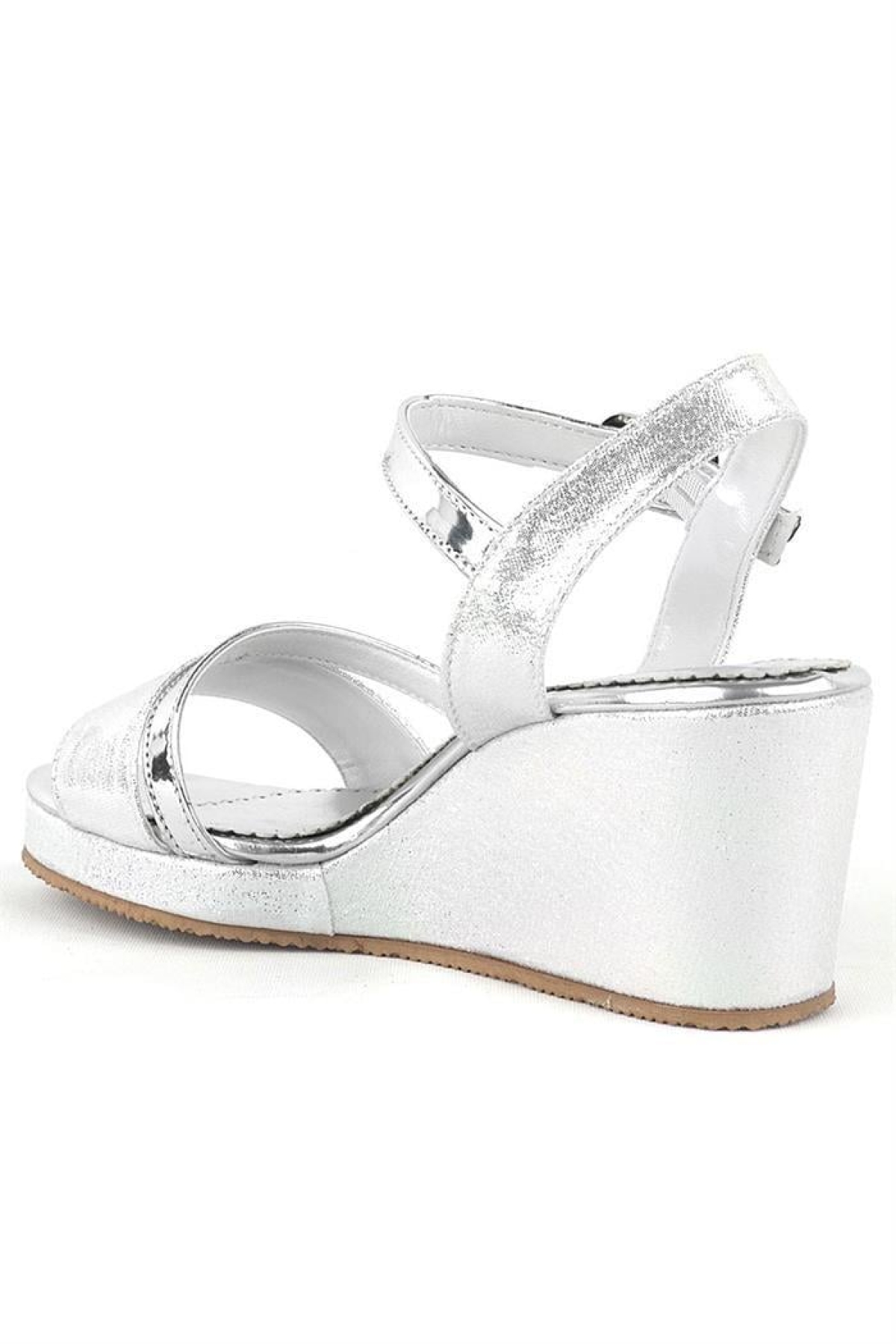 Aurora Gümüş Kız Çocuk Dolgu Topuklu Ayakkabı - Görsel 13