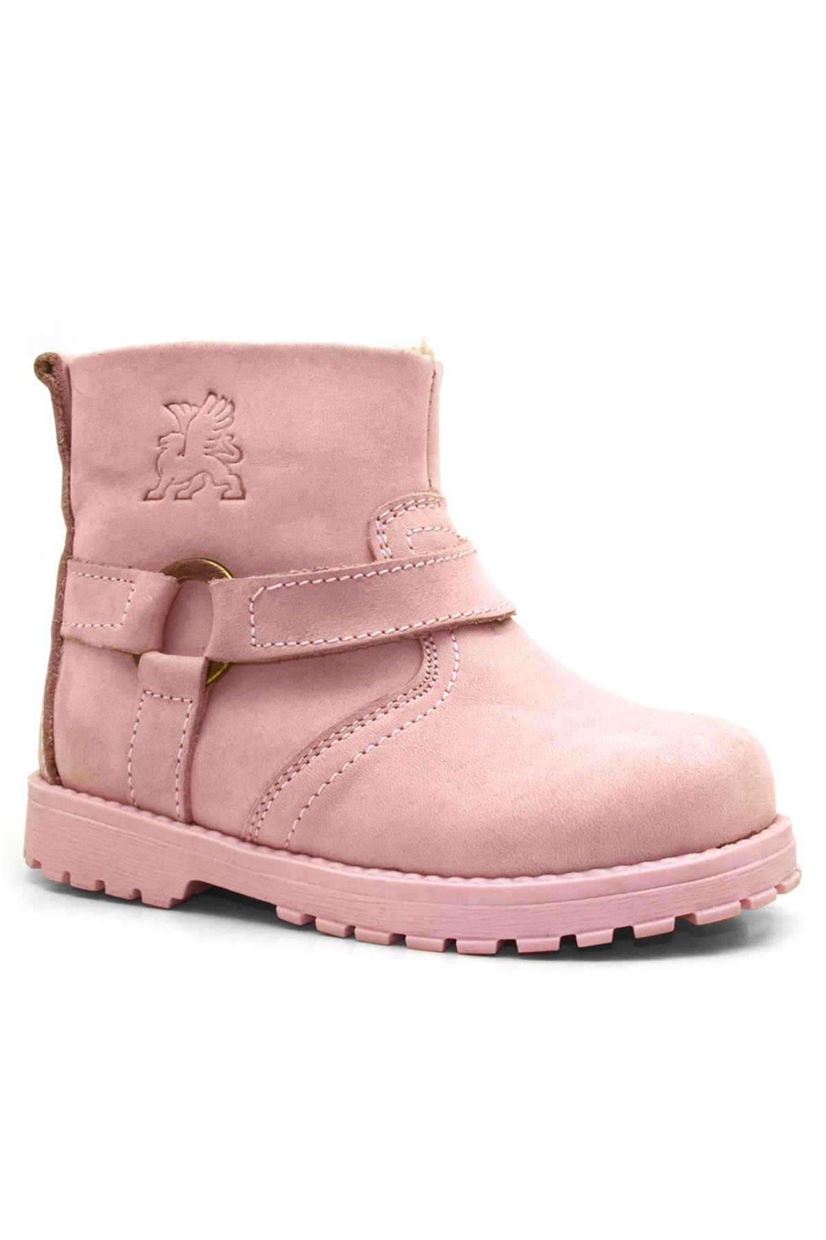 Chiron Hakiki Deri Pembe Fermuarlı Kız Bebek Bot - Görsel 6