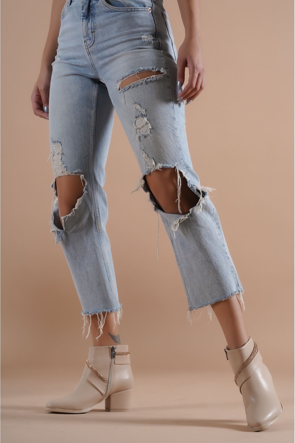 Şerit Taş Detaylı Kadın Bot - Görsel 4