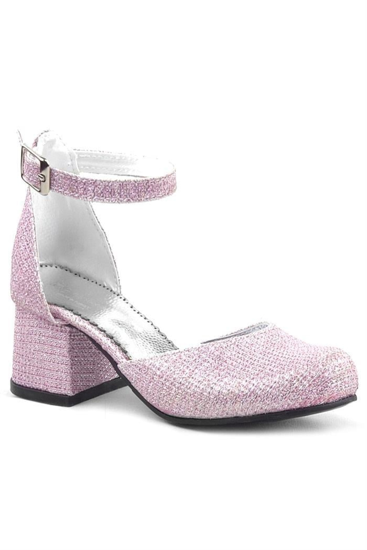 Merida Pembe Simli Kalın Topuklu Kız Çocuk Topuklu Ayakkabı - Görsel 3