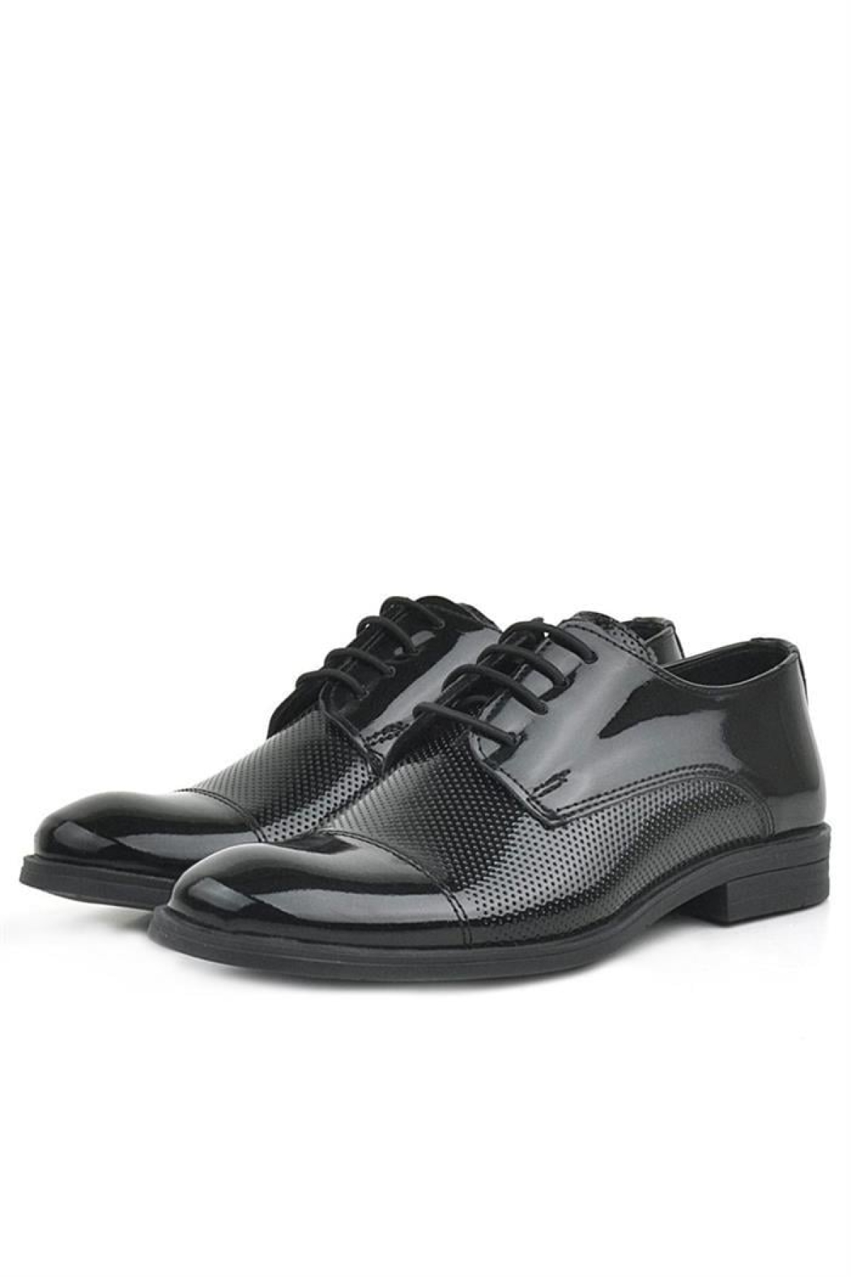 Siyah Rugan Bağcıklı Oxford Çocuk Klasik Ayakkabı - Görsel 5