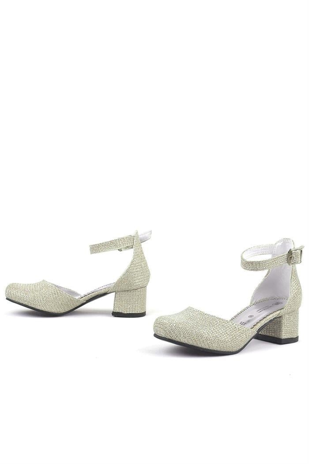 Merida Gold Simli Kalın Topuklu Kız Çocuk Topuklu Ayakkabı - Görsel 7