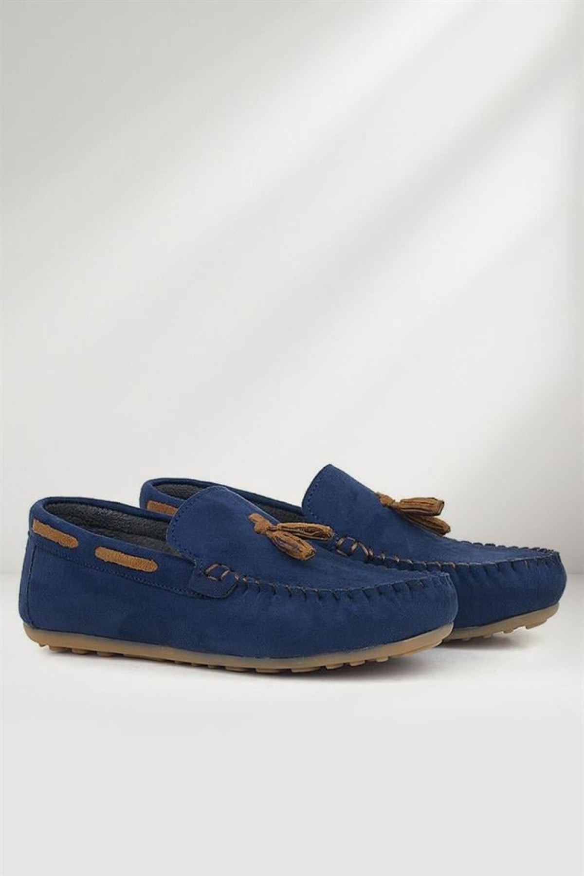 Lacivert Süet Erkek Çocuk Mokasen Ayakkabı - Görsel 2