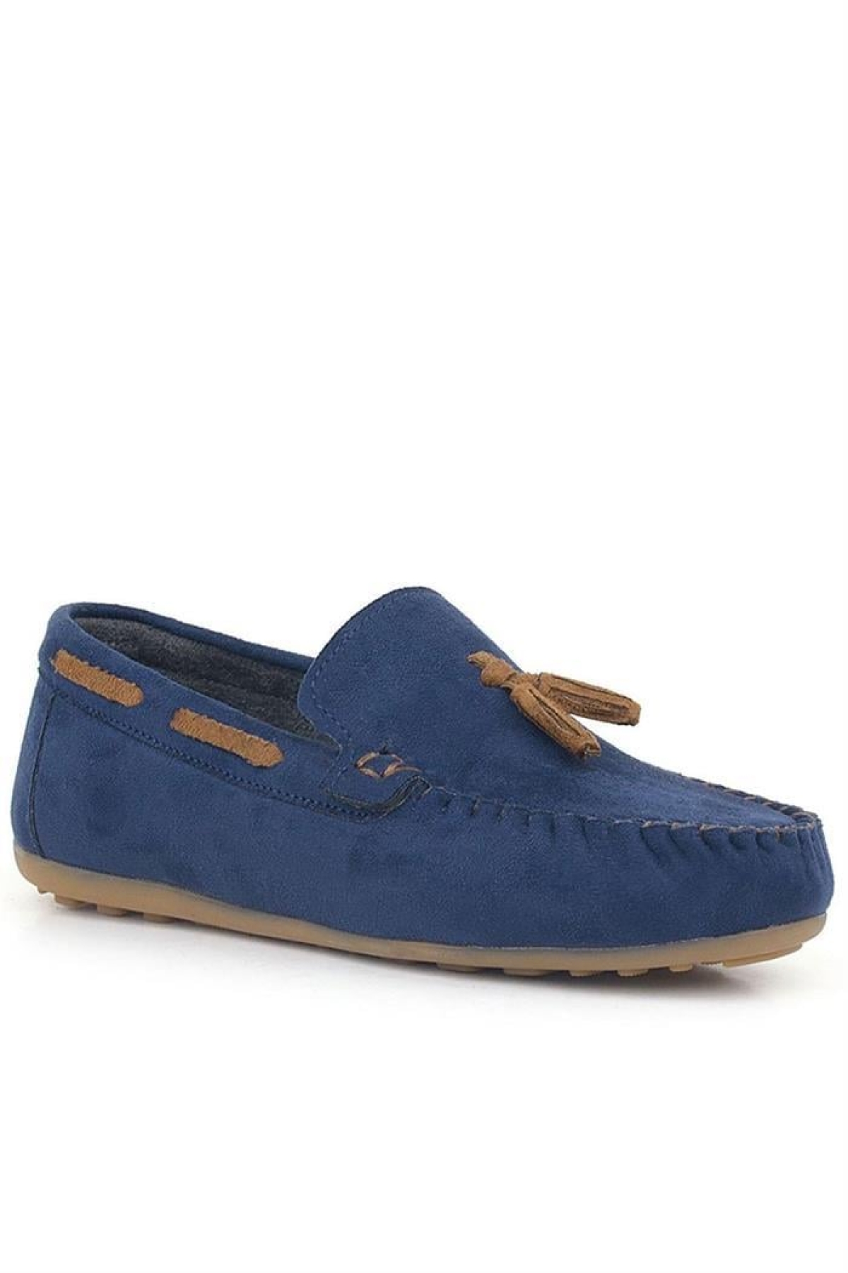 Lacivert Süet Erkek Çocuk Mokasen Ayakkabı - Görsel 3