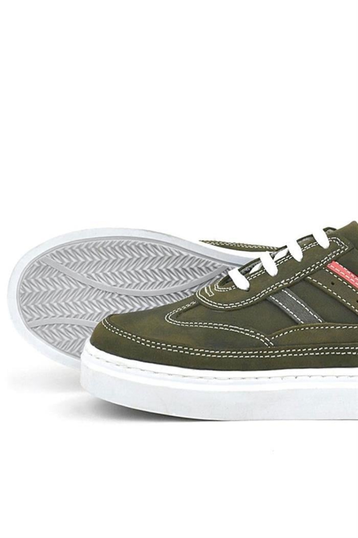 Hakiki Deri Haki Yeşil Çocuk Günlük Spor Okul Ayakkabı - Görsel 8
