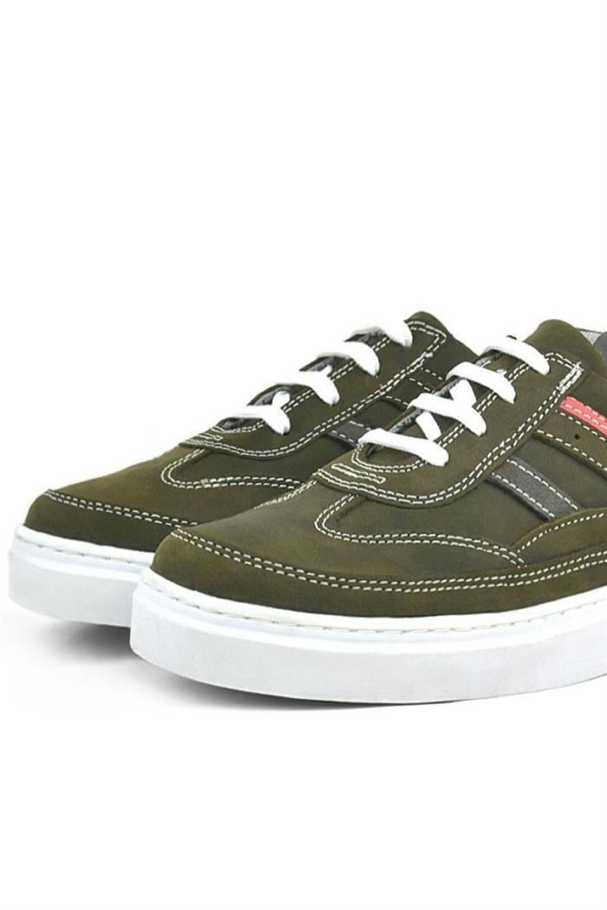 Hakiki Deri Haki Yeşil Çocuk Günlük Spor Okul Ayakkabı - Görsel 9